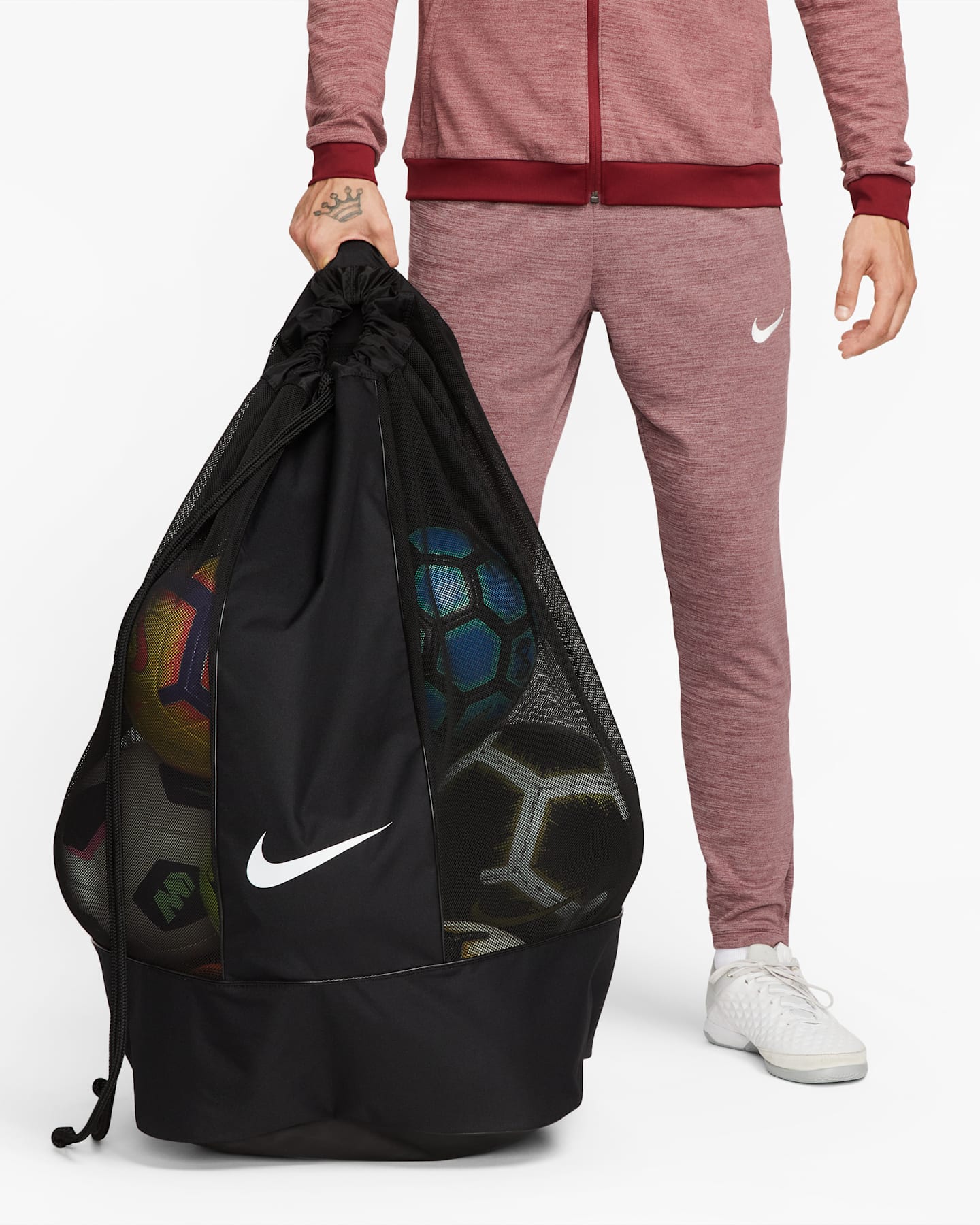 Сумка для футбольных мячей Nike Club Team, 160 л, цвет: Чёрный / Белый — фото 8