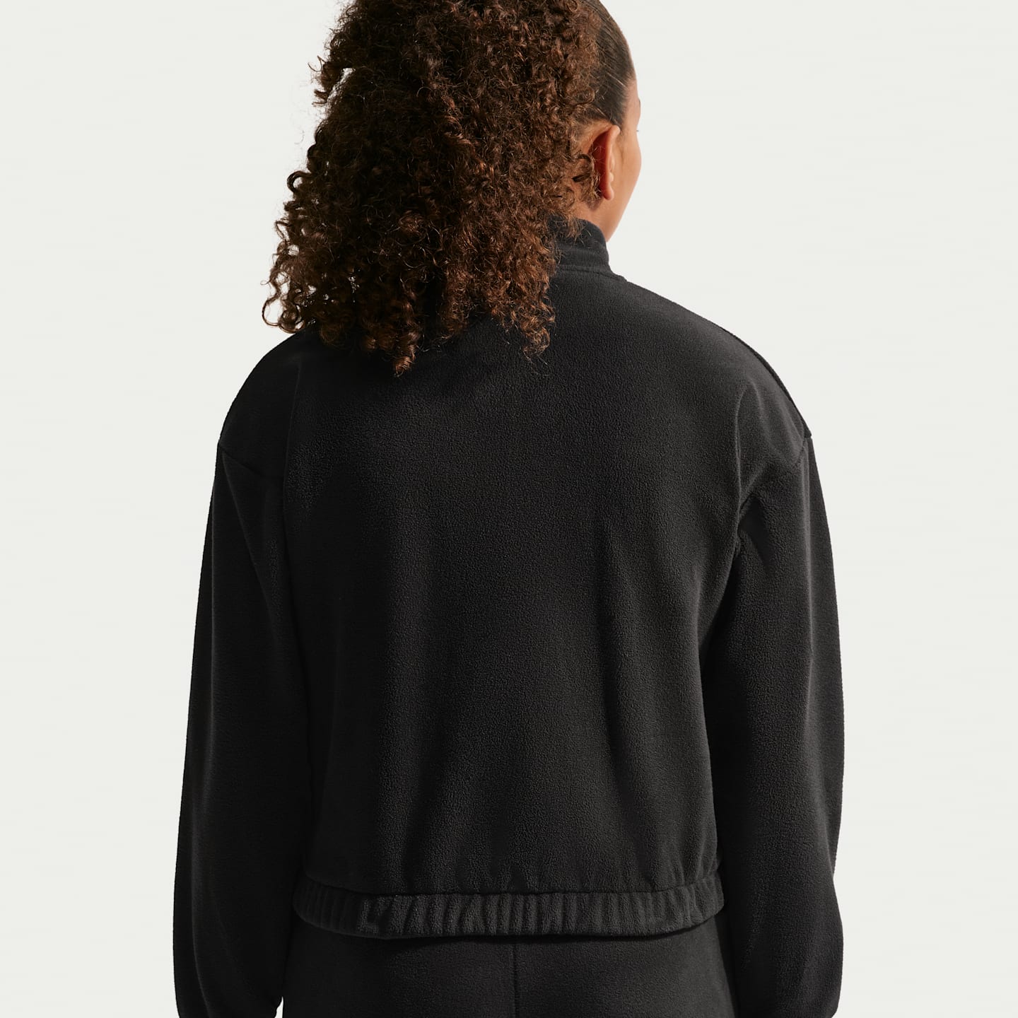 Детский флисовый топ для девочек Nike Sportswear с длинным рукавом, цвет: Чёрный / Белый — фото 2