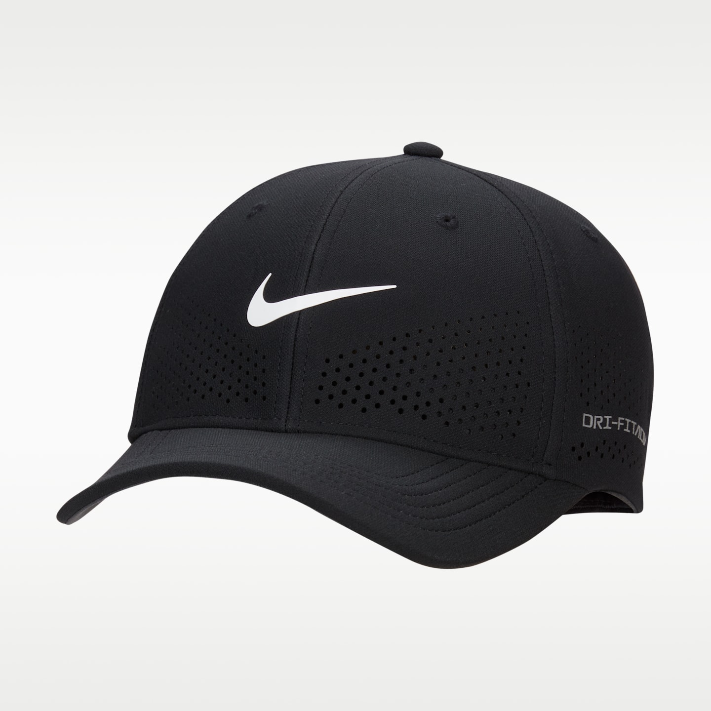Мужская кепка Nike Dri-FIT ADV Rise Structured SwooshFlex, цвет: Чёрный / Антрацитовый — фото 1