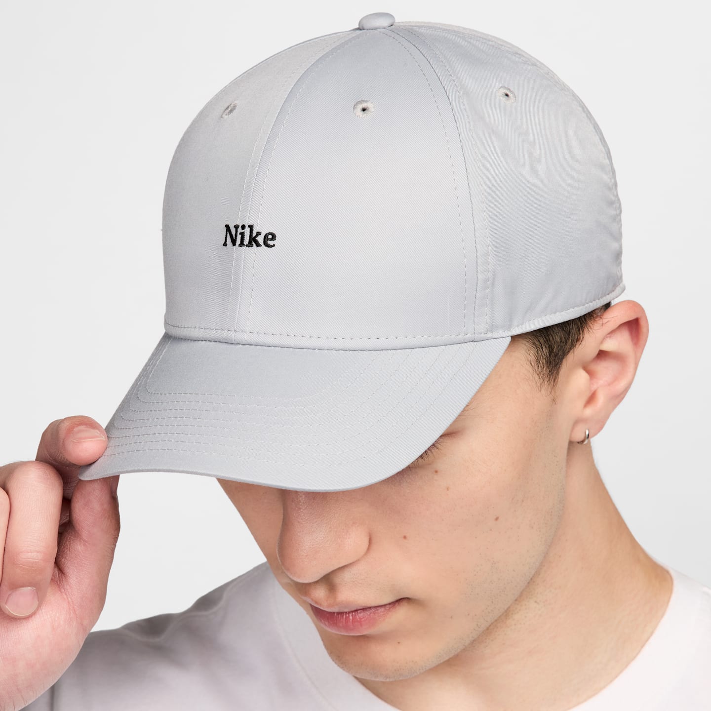 Мужская кепка Nike Club Structured Bill, цвет: Серый / Чёрный — фото 6