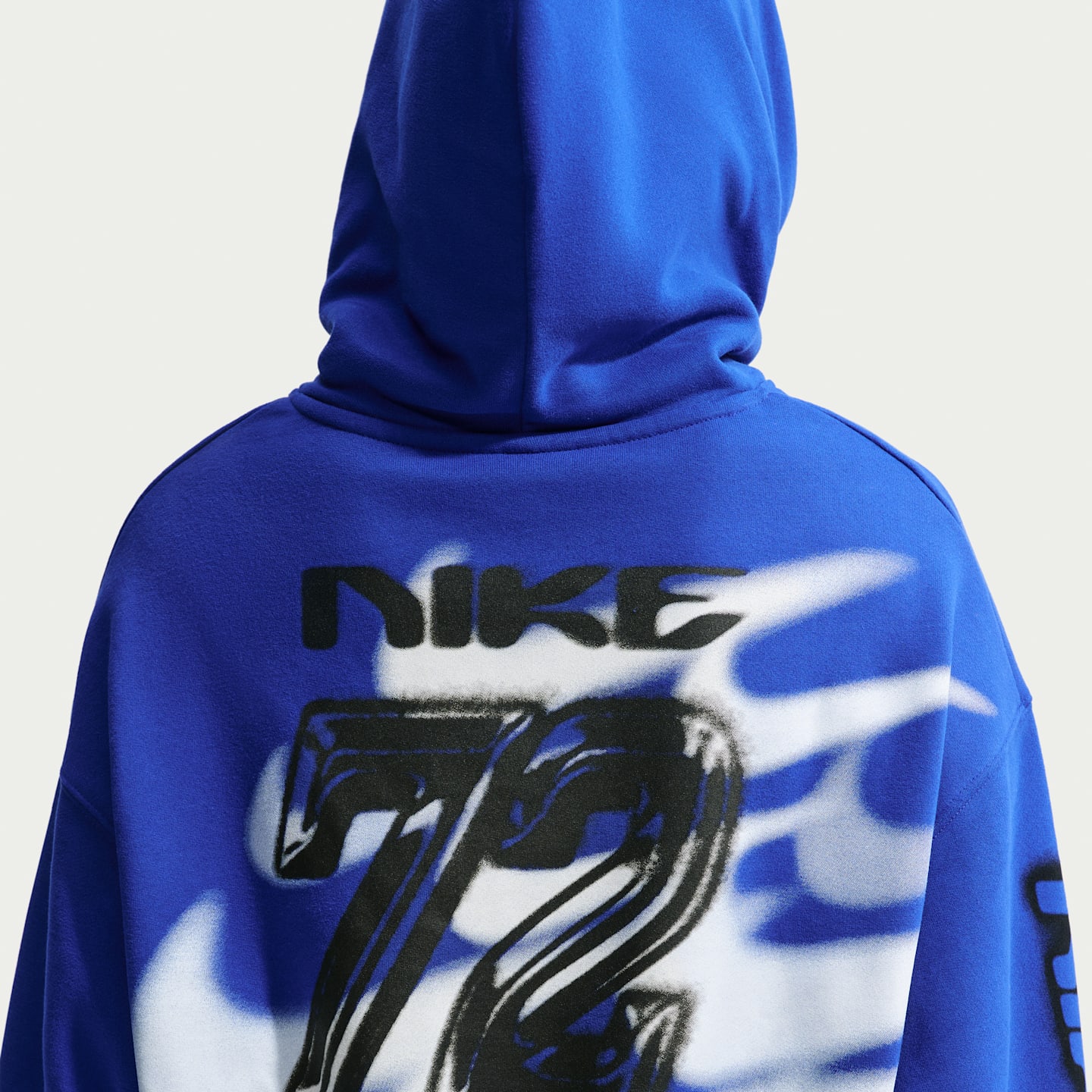 Женское укороченное худи Nike Studio Fleece Medium Weight оверсайз, цвет: Королевский синий / Молочный — фото 2