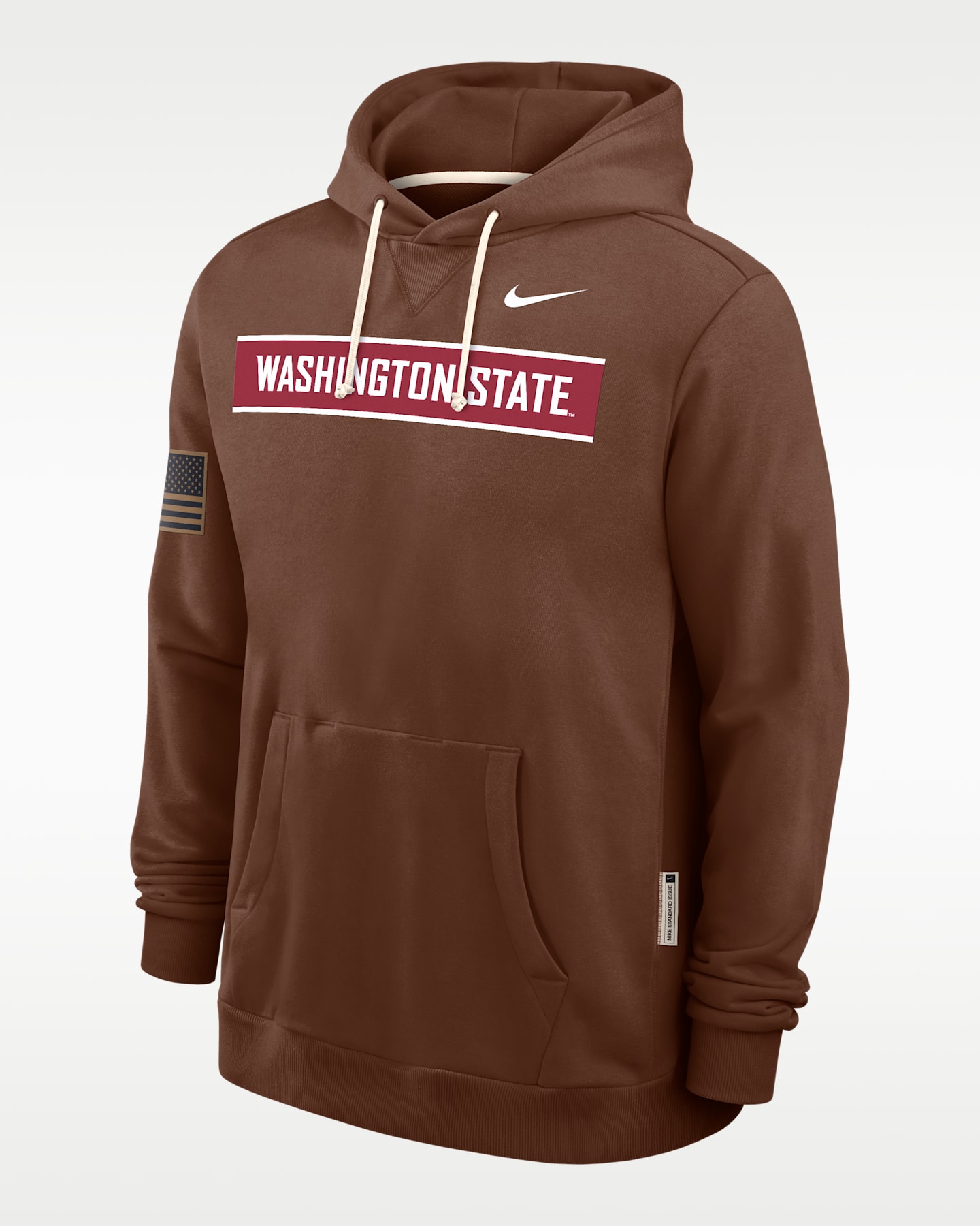 Мужское худи Nike Washington State 2026 Military Appreciation Dri-FIT College Pullover, цвет: Коричневый — фото 2