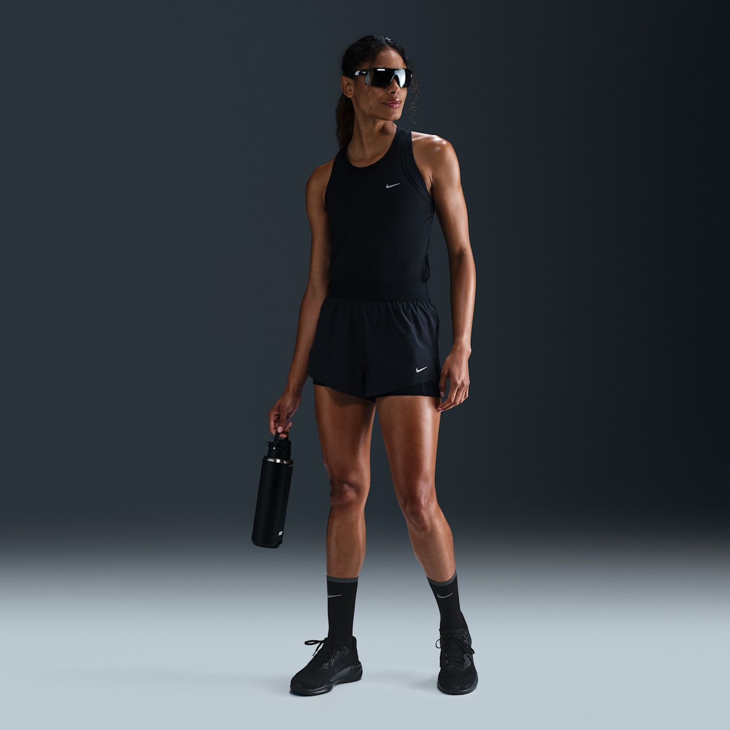 Женский топ Nike Tempo Dri-FIT Running, цвет: Чёрный — фото 4