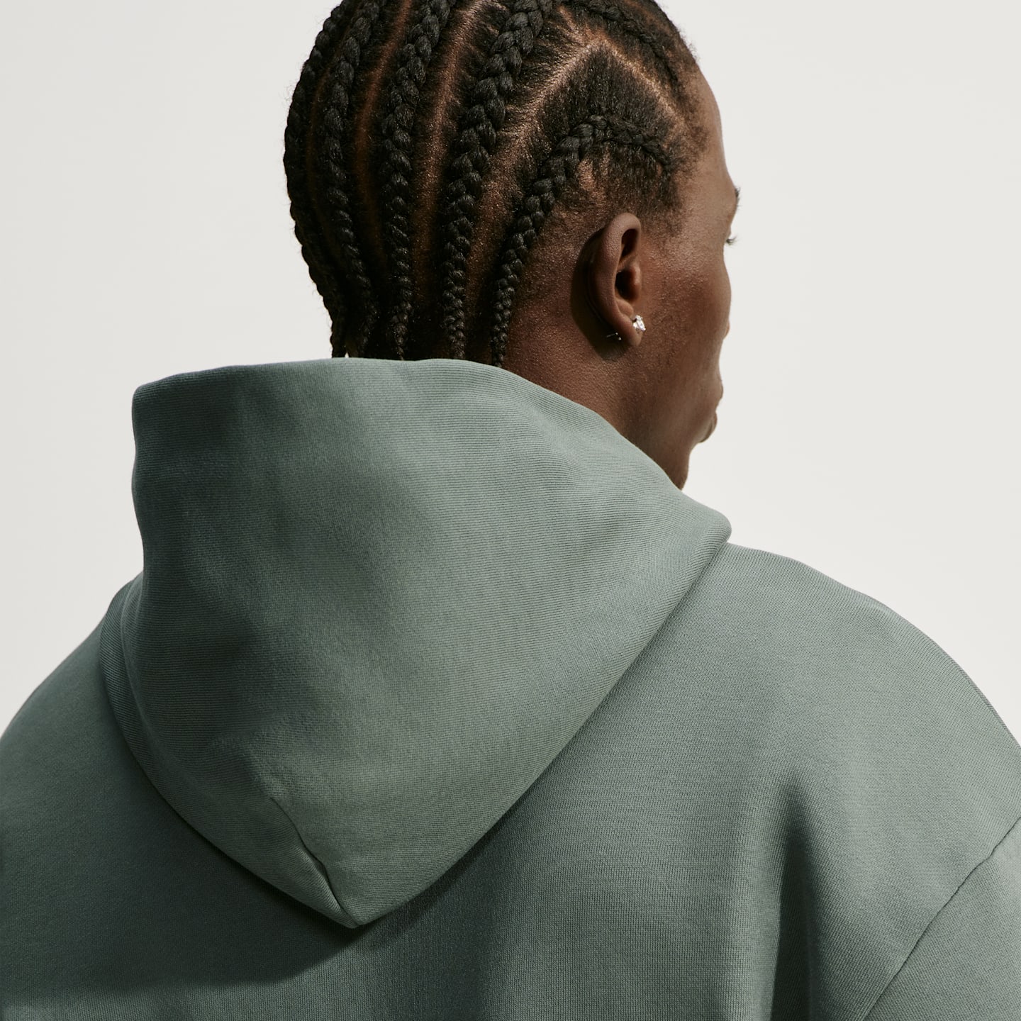 Мужское флисовое худи-пуловер Nike Solo свободного кроя, цвет: Камуфляжный зелёный — фото 6