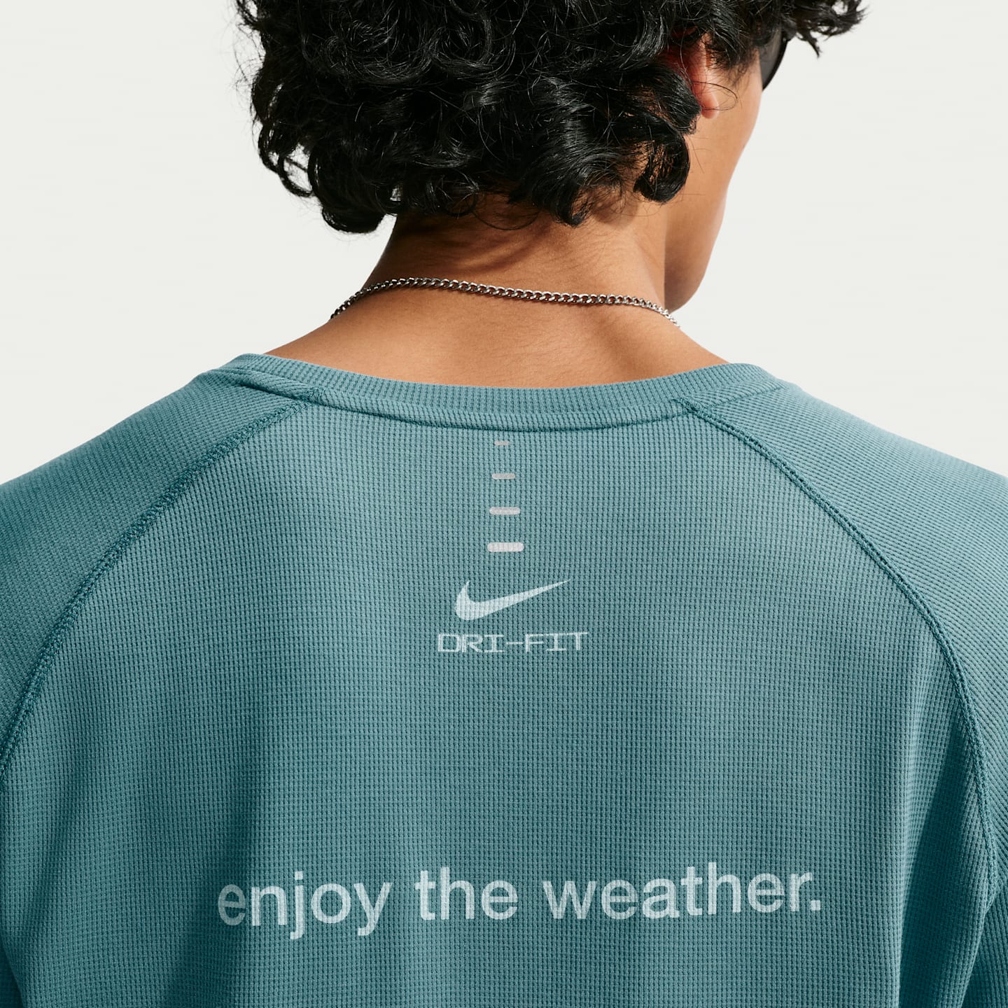 Мужской топ Nike Stride Dri-FIT Waffle с круглым вырезом, цвет: Синий / Белый — фото 2