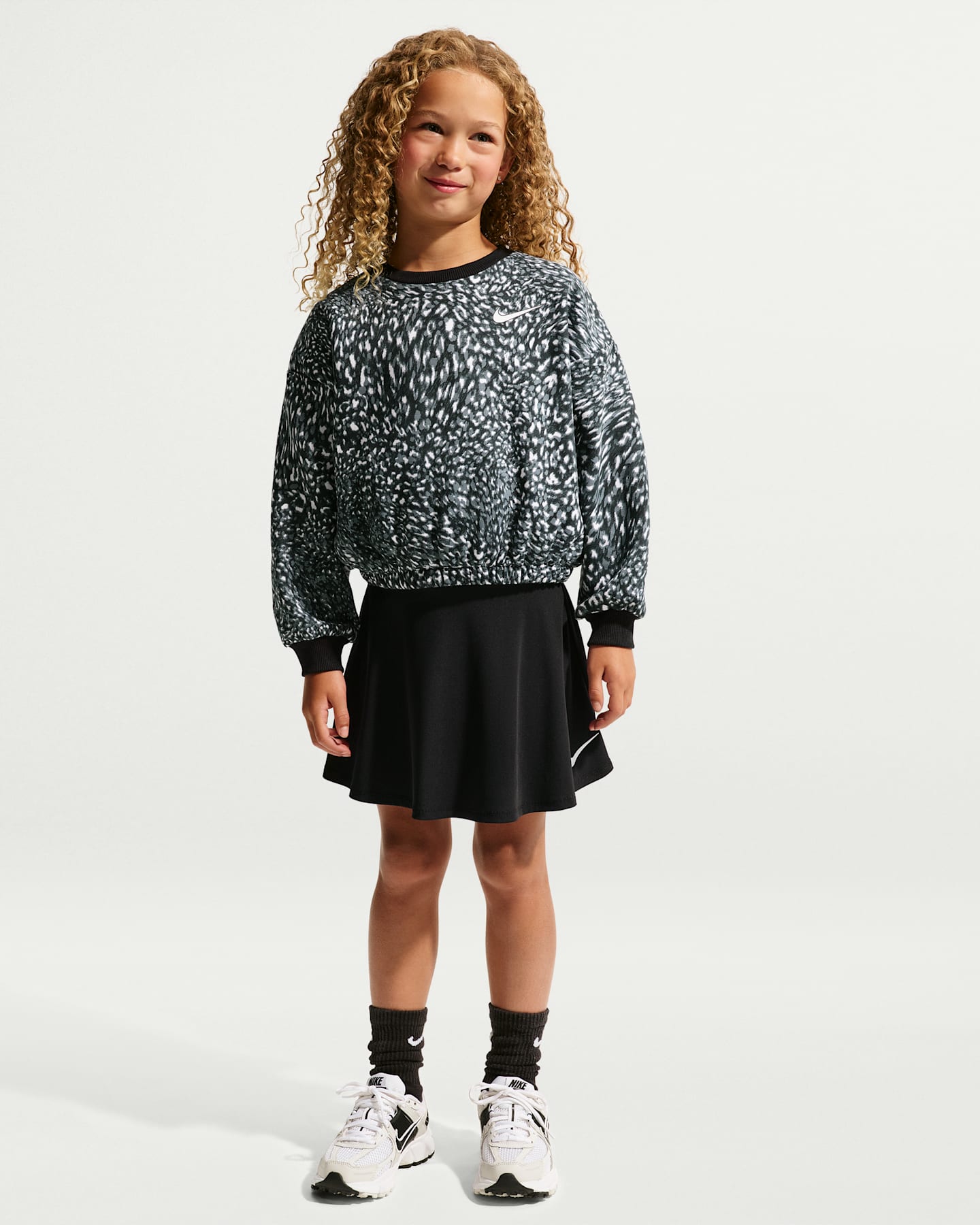 Детские комплекты Nike Printed Crew and Scooter Set, цвет: Чёрный — фото 9