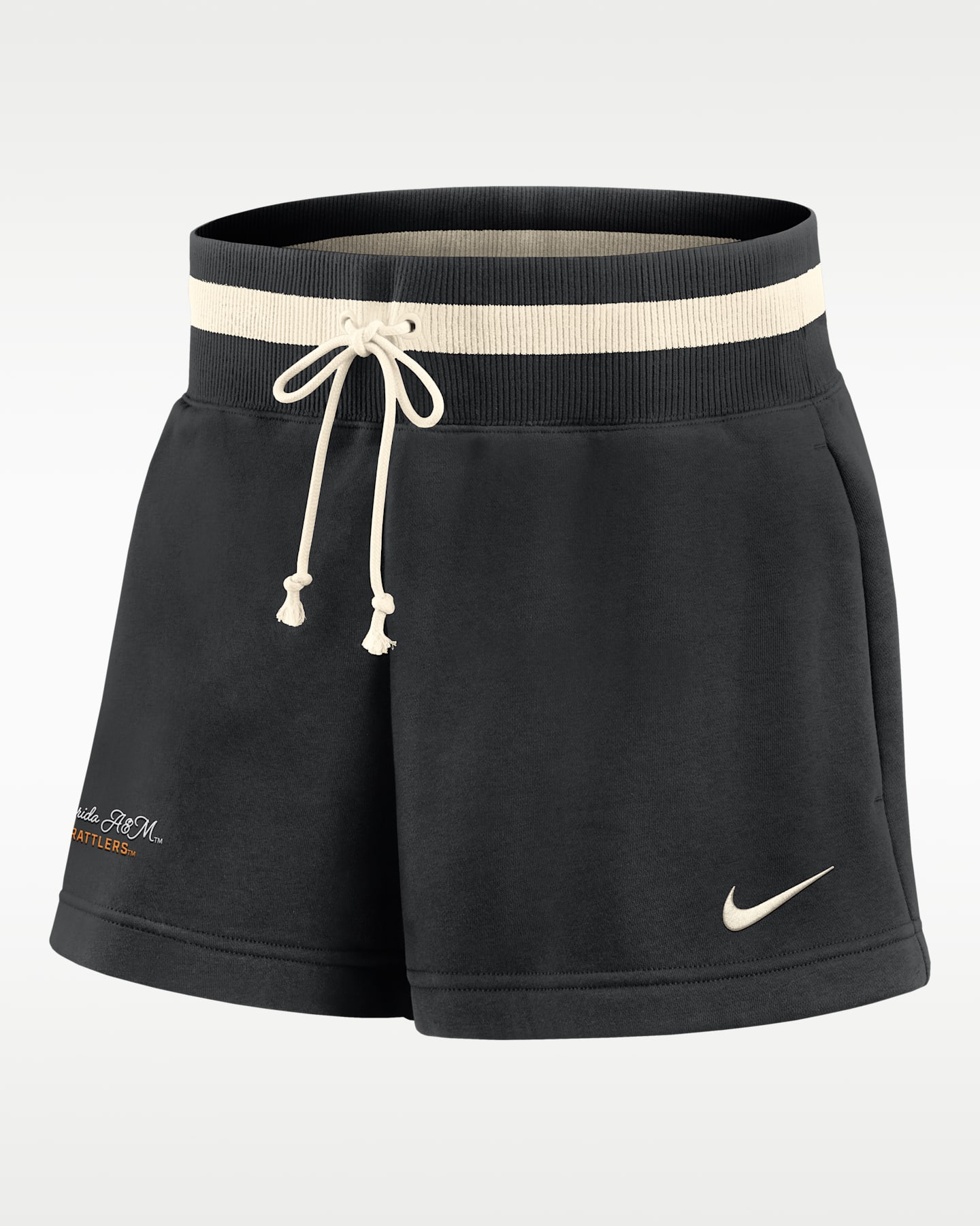 Женские шорты Nike Phoenix Fleece College Florida A&M University 4" со средней посадкой, цвет: Чёрный — фото 2