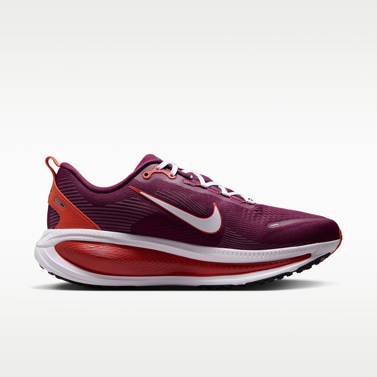 Мужские кроссовки Nike College Vomero 18 (Virginia Tech) Road Running, цвет: Тёмно-бордовый / Оранжевый — фото 3
