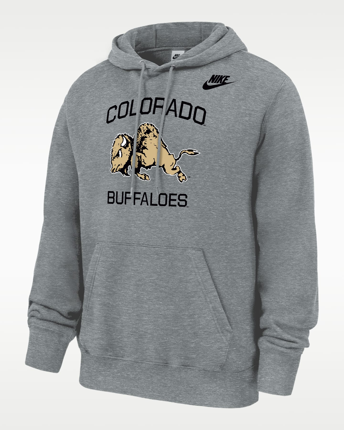 Мужское худи Nike Colorado Buffaloes Club Football Fleece Pullover, цвет: Тёмный серый меланжевый — фото 2