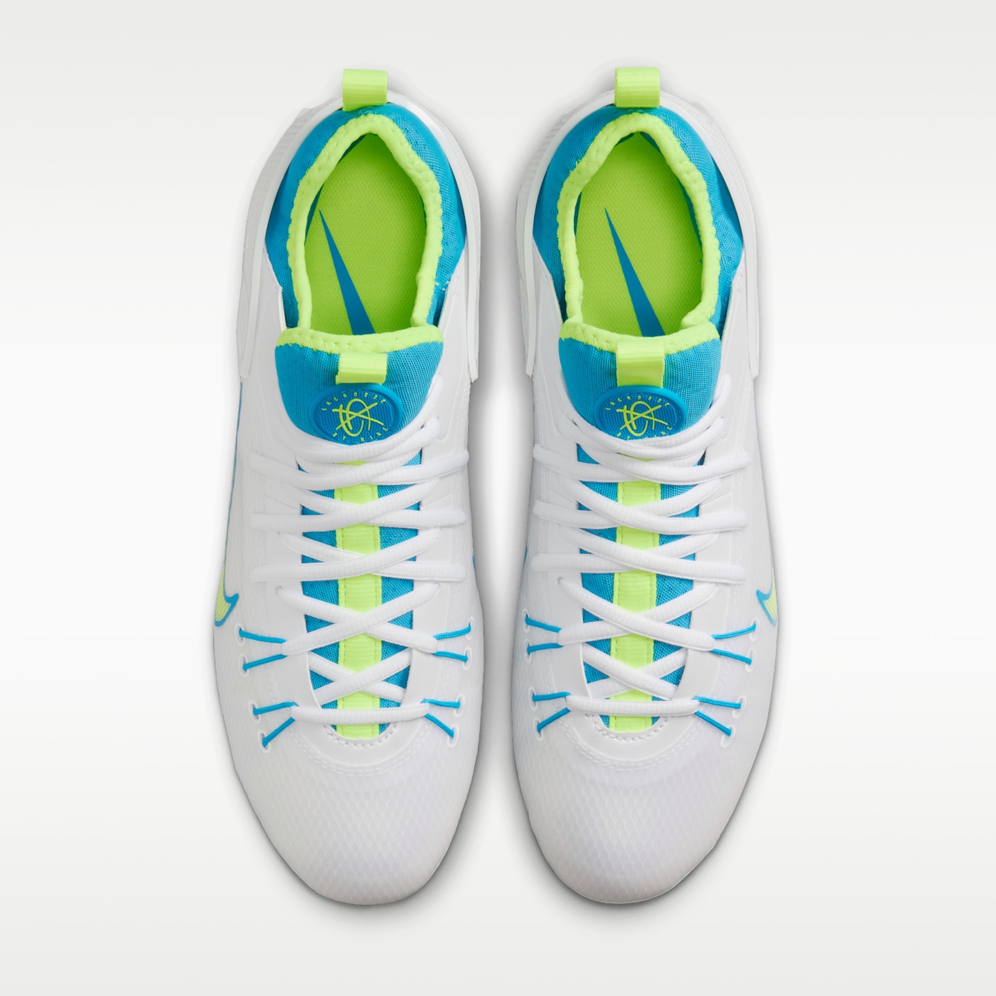 Женские бутсы Nike Huarache 9 Elite Low LAX SE Lacrosse, цвет: Белый / Яркий синий — фото 4