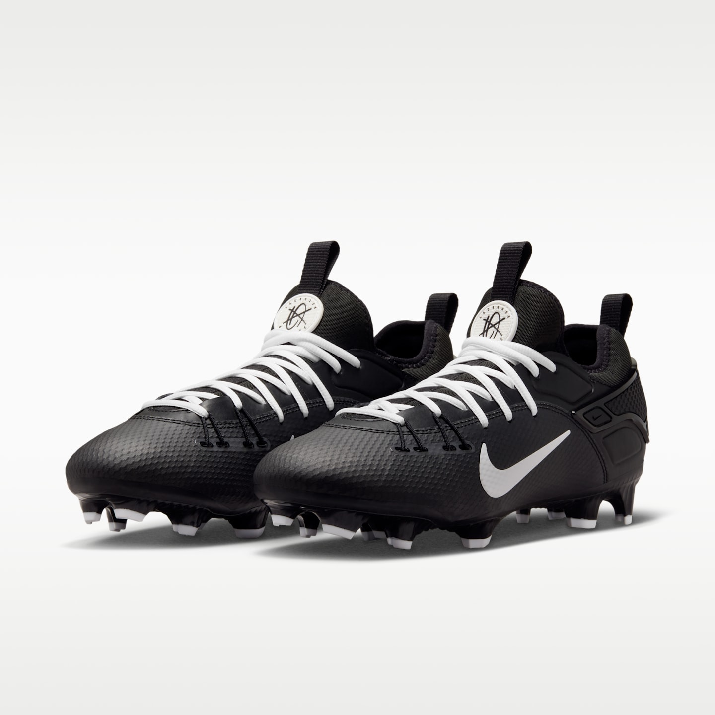 Женские бутсы Nike Huarache 9 Elite Low LAX Lacrosse, цвет: Чёрный / Белый — фото 5