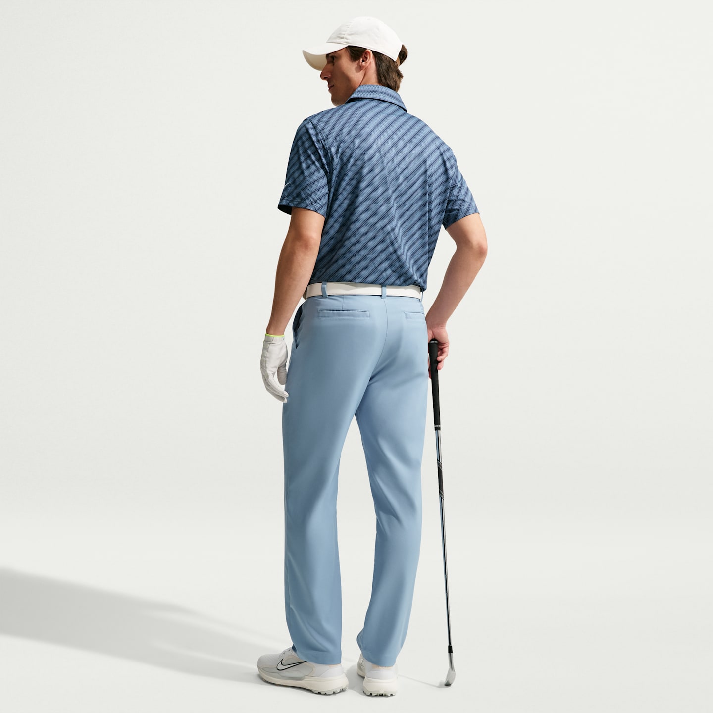 Мужское поло Nike Velocity Dri-FIT Striped Golf Polo, цвет: Тёмно-синий / Белый — фото 5