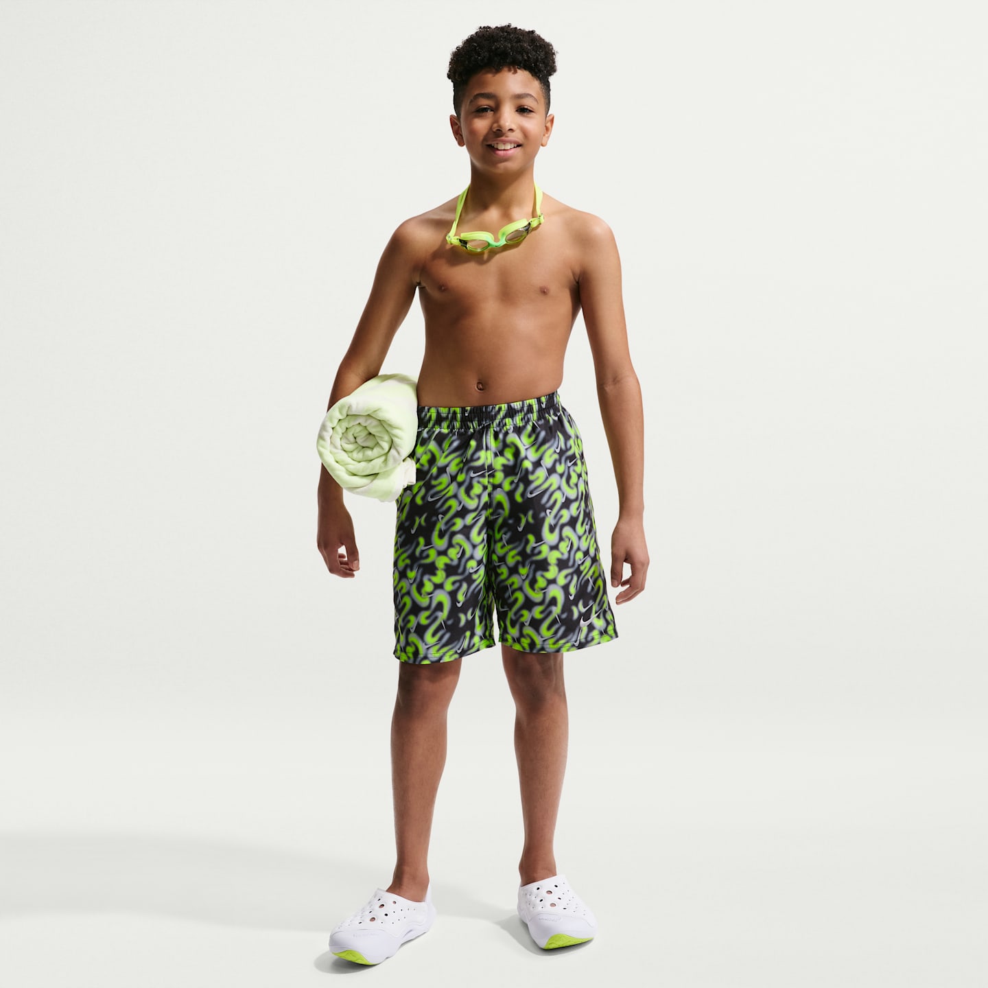 Детские плавательные шорты Nike Swim Breaker для мальчиков, 7", со вшитыми трусами, цвет: Чёрный — фото 1