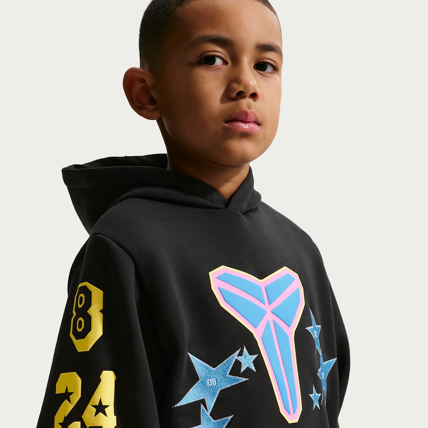 Детское флисовое баскетбольное худи Nike Kobe All-Star Weekend, цвет: Чёрный / Жёлтый — фото 3