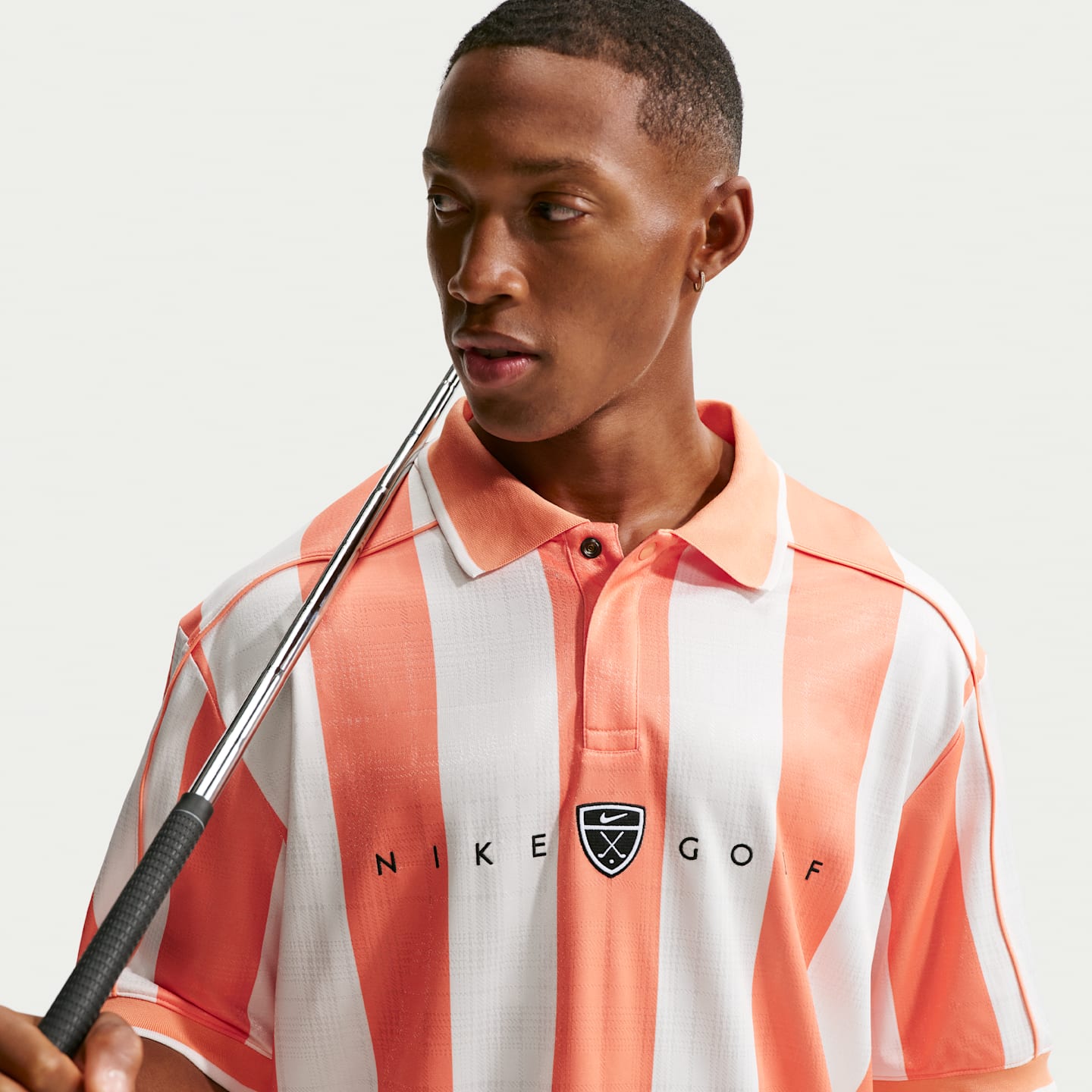 Мужское поло для гольфа Nike Fairway Fresh Dri-FIT с коротким рукавом, свободный крой, цвет: Оранжевый морозный — фото 3