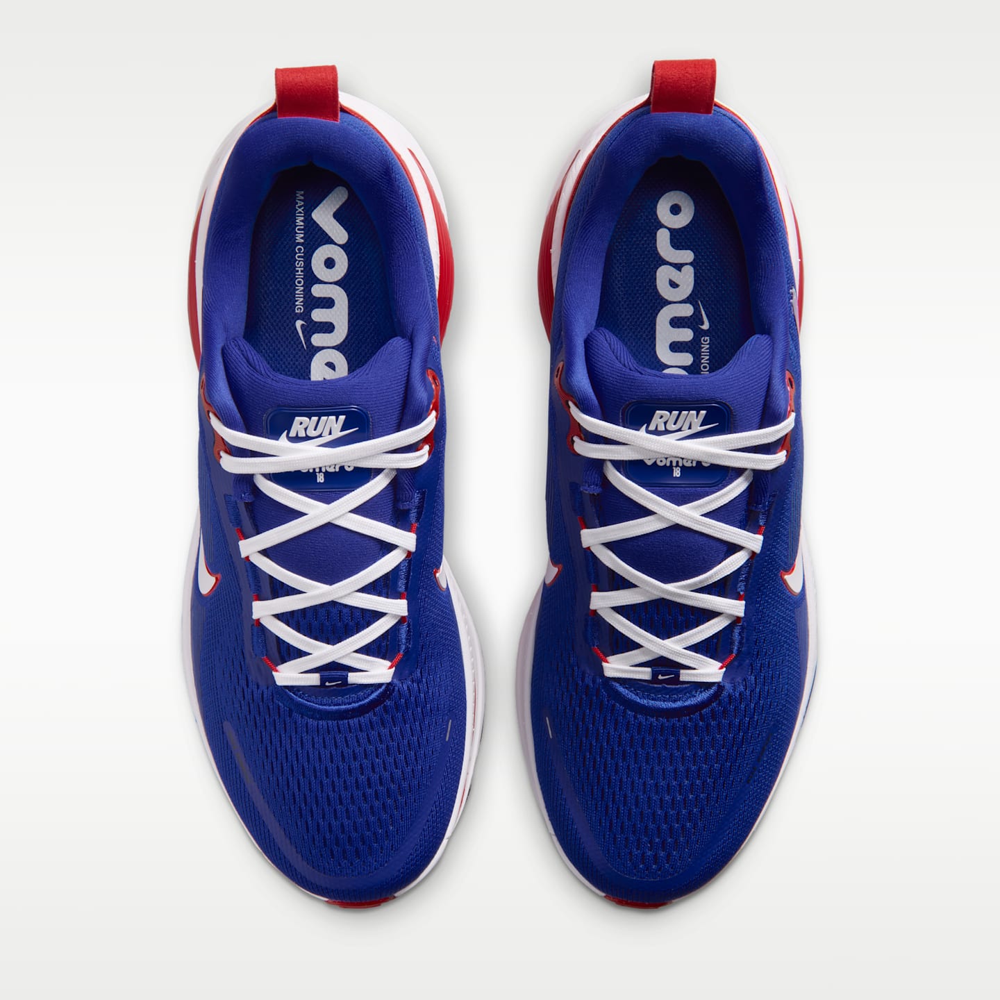Мужские кроссовки Nike Vomero 18 (Buffalo Bills) NFL Road Running, цвет: Королевский синий / Красный — фото 4