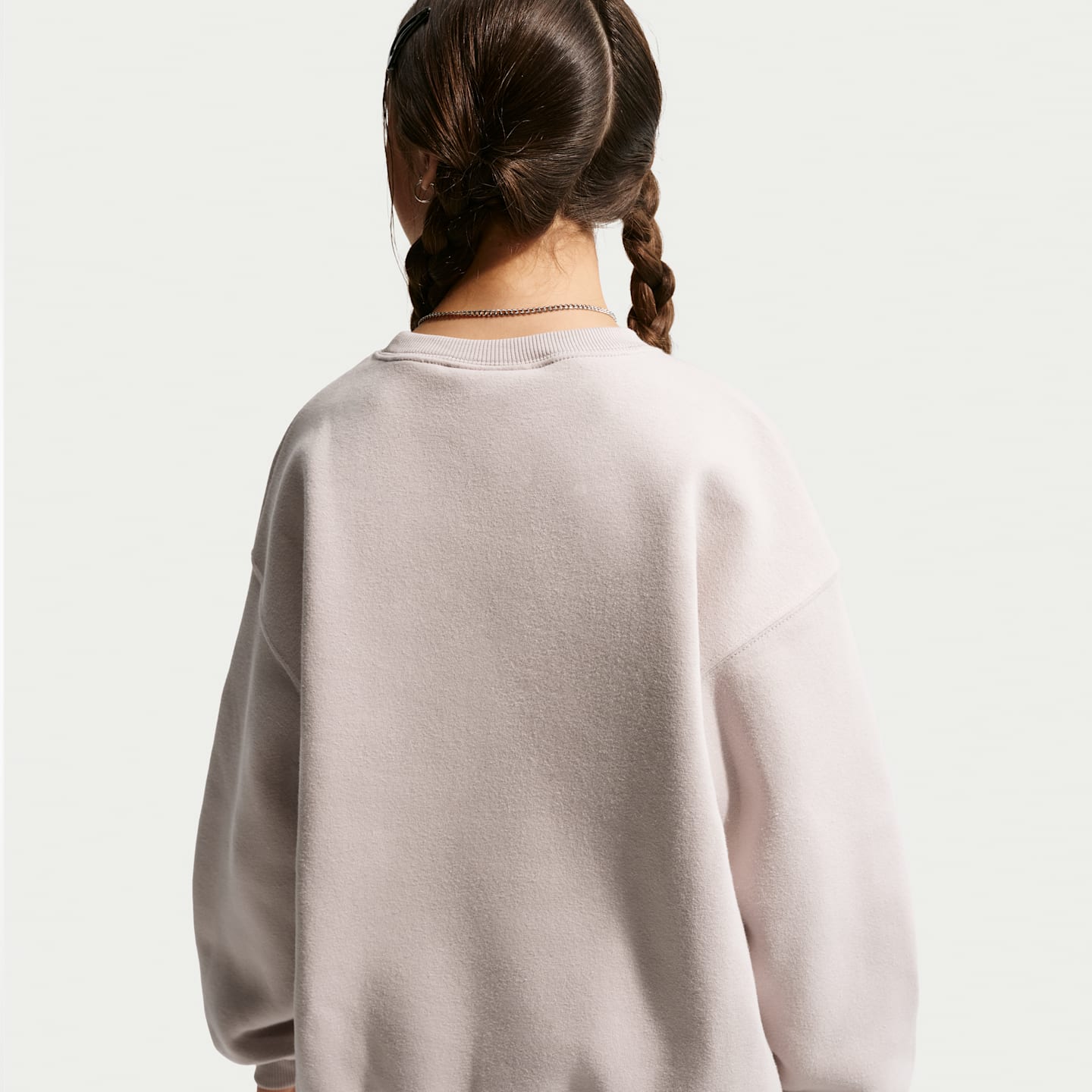 Толстовка Nike Sportswear Studio Oversized Crew-Neck для девочек, цвет: Белый — фото 2