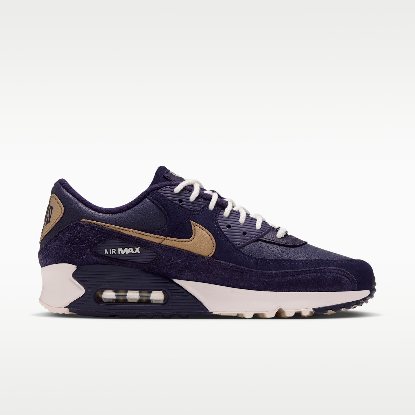 Мужские кроссовки Nike Air Max 90 (Minnesota Vikings) NFL, цвет: Фиолетовый / Бледная слоновая кость — фото 3