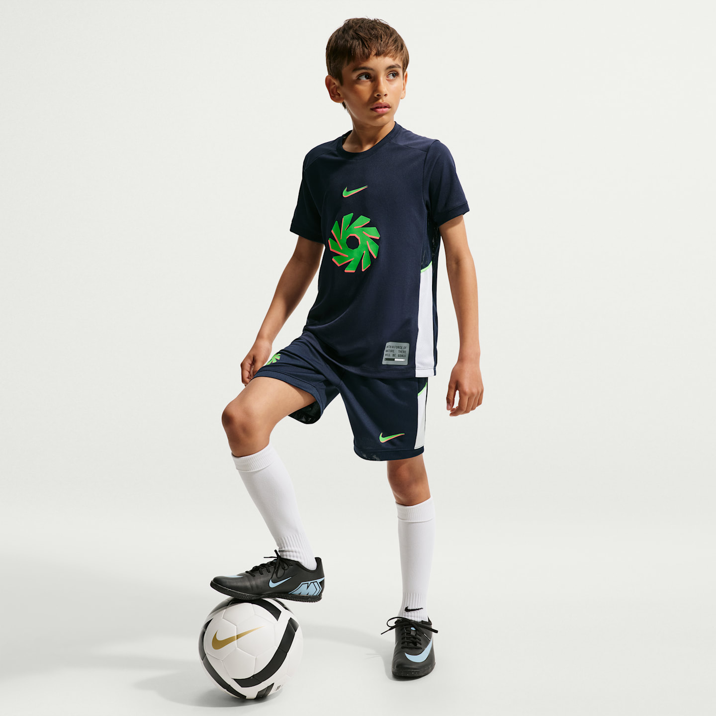 Детский топ Nike Erling Haaland Academy Dri-FIT Soccer Top, цвет: Обсидиановый / Белый — фото 7