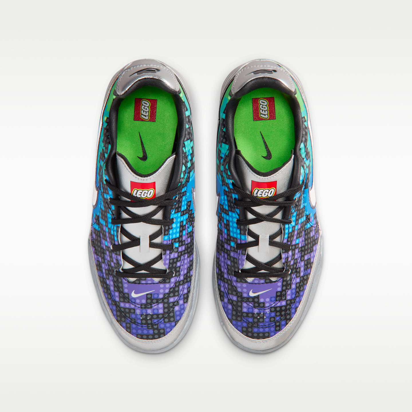 Детские кроссовки Nike Jr. Streetgato x LEGO® Collection, цвет: Серебряный / Зелёный — фото 4