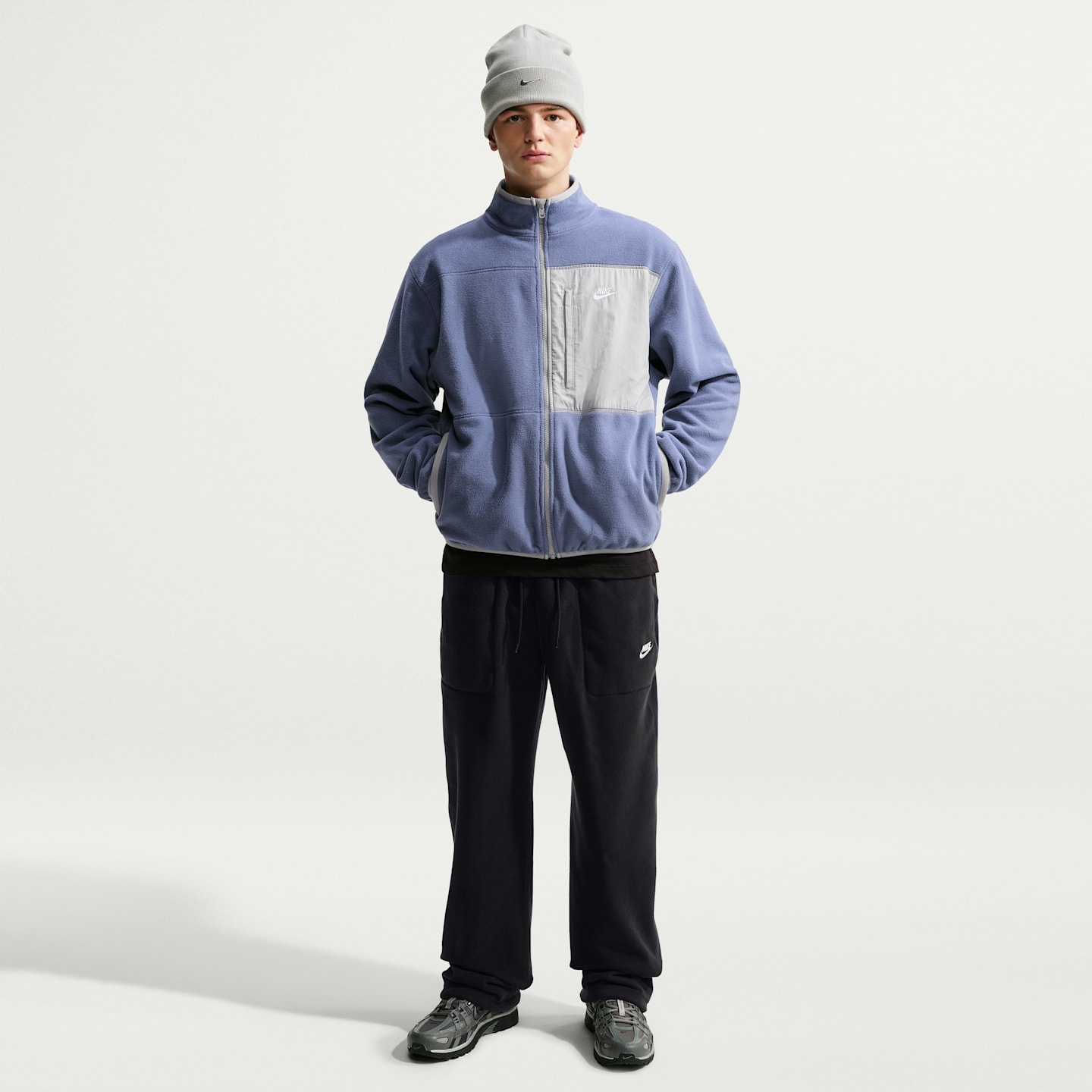 Мужская куртка на молнии Nike Club Therma-FIT, цвет: Синий / Серый — фото 4