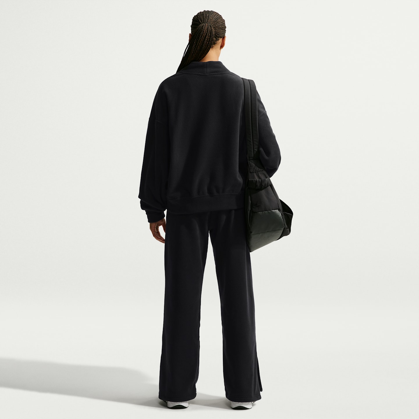 Женский флисовый кардиган Nike One Therma-FIT, цвет: Чёрный / Белый — фото 5