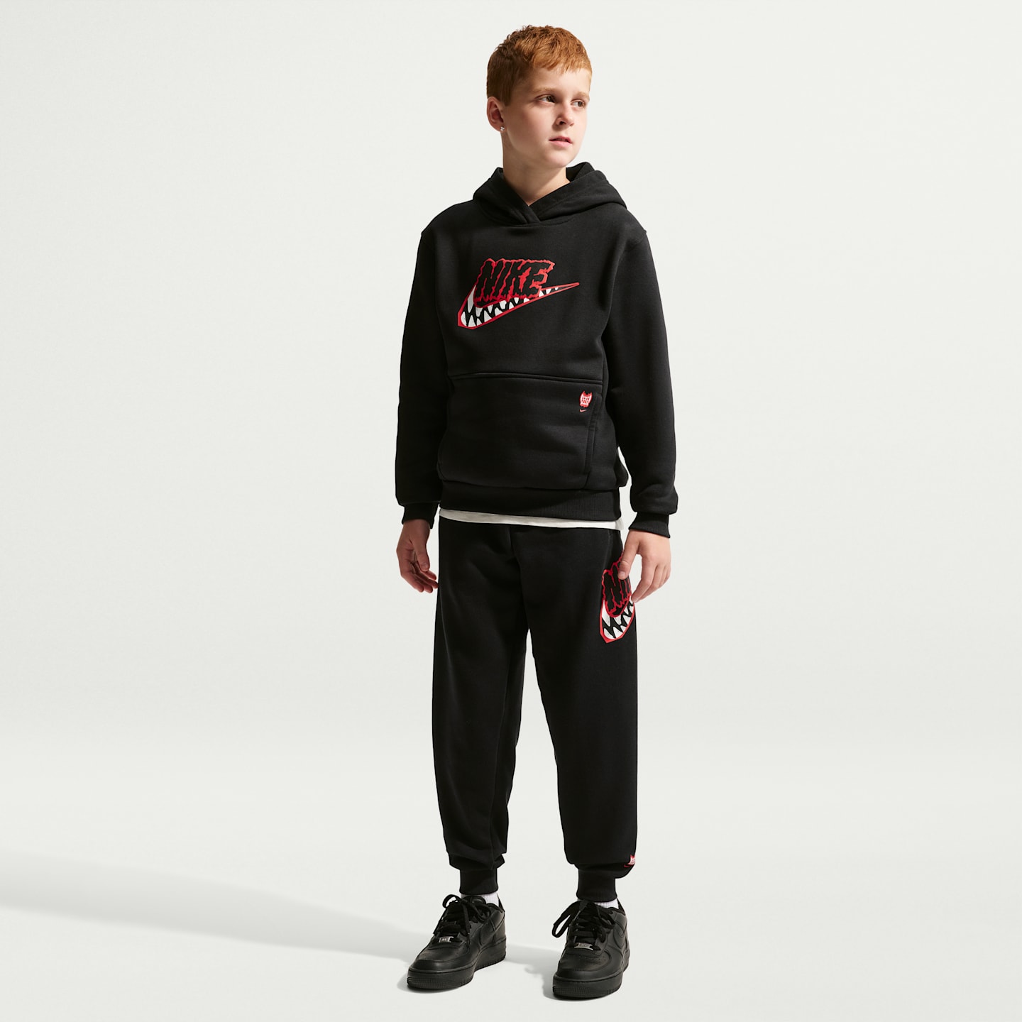Детское худи Nike Sportswear Club "Werewolf" Fleece, цвет: Чёрный — фото 4
