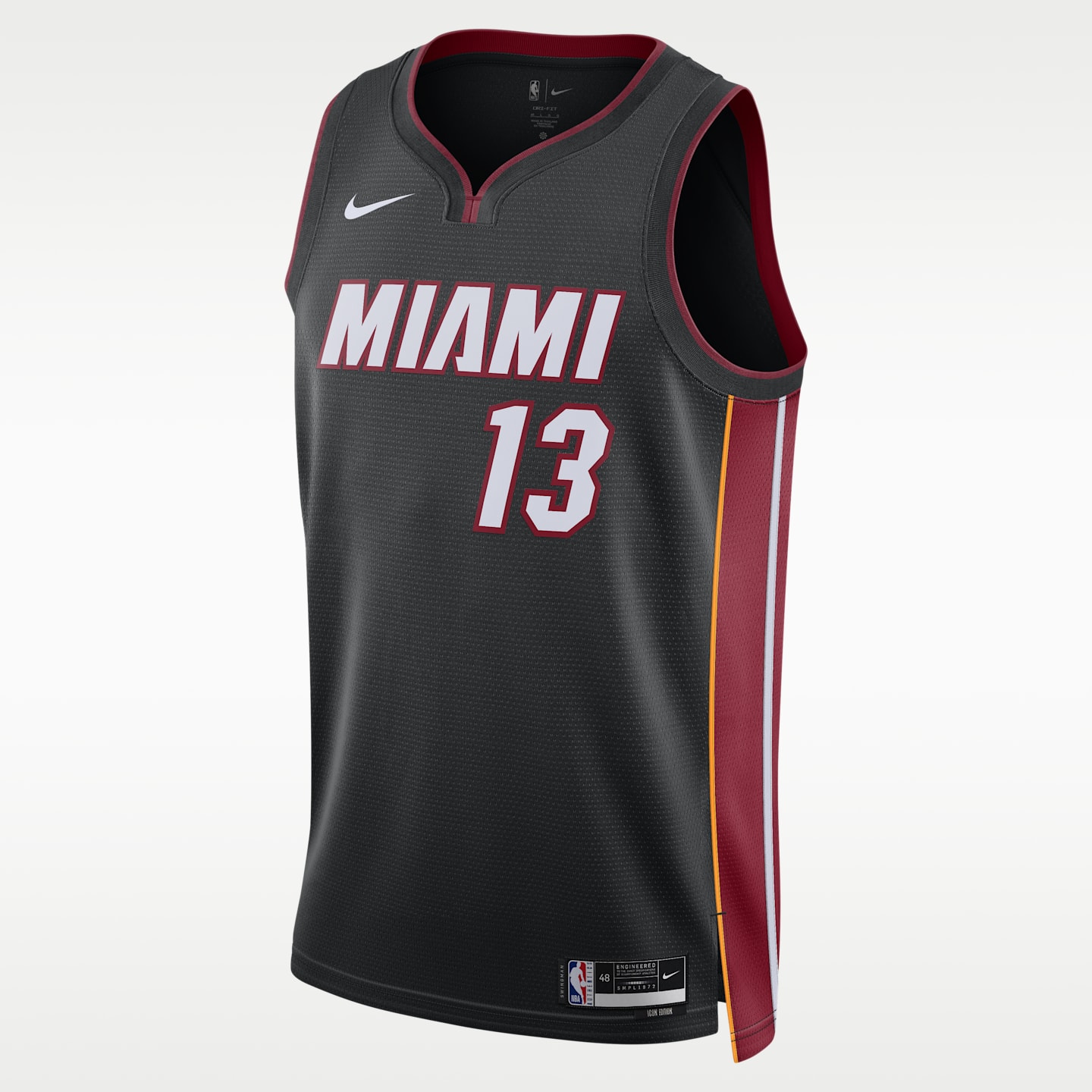Мужской топ Nike Giannis Antetokounmpo Miami Heat Icon Edition Dri-FIT NBA Swingman Jersey, цвет: Чёрный
