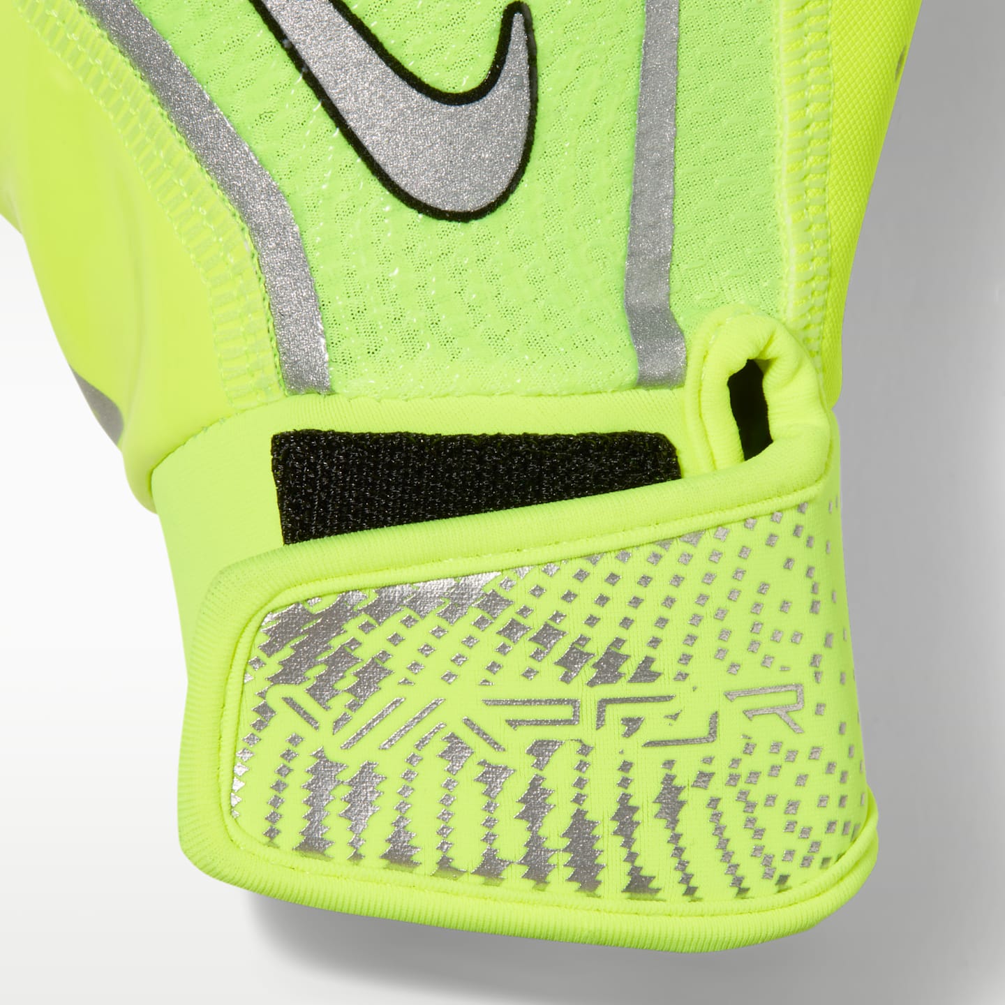 Детские перчатки для американского футбола Nike Vapor Jet Combine 9.0, 1 пара, цвет: Кислотно-жёлтый / Серебряный — фото 3