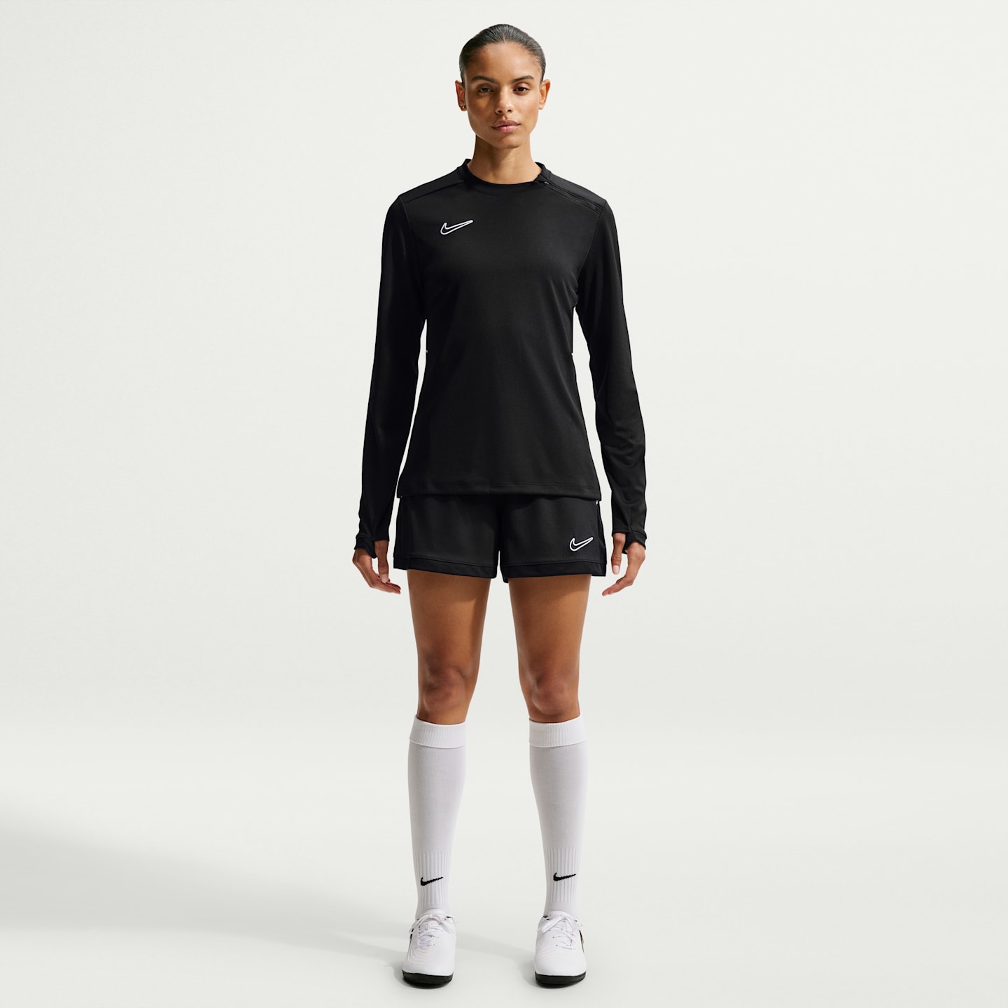 Женский футбольный лонгслив Nike Academy Dri-FIT, цвет: Чёрный / Белый — фото 4