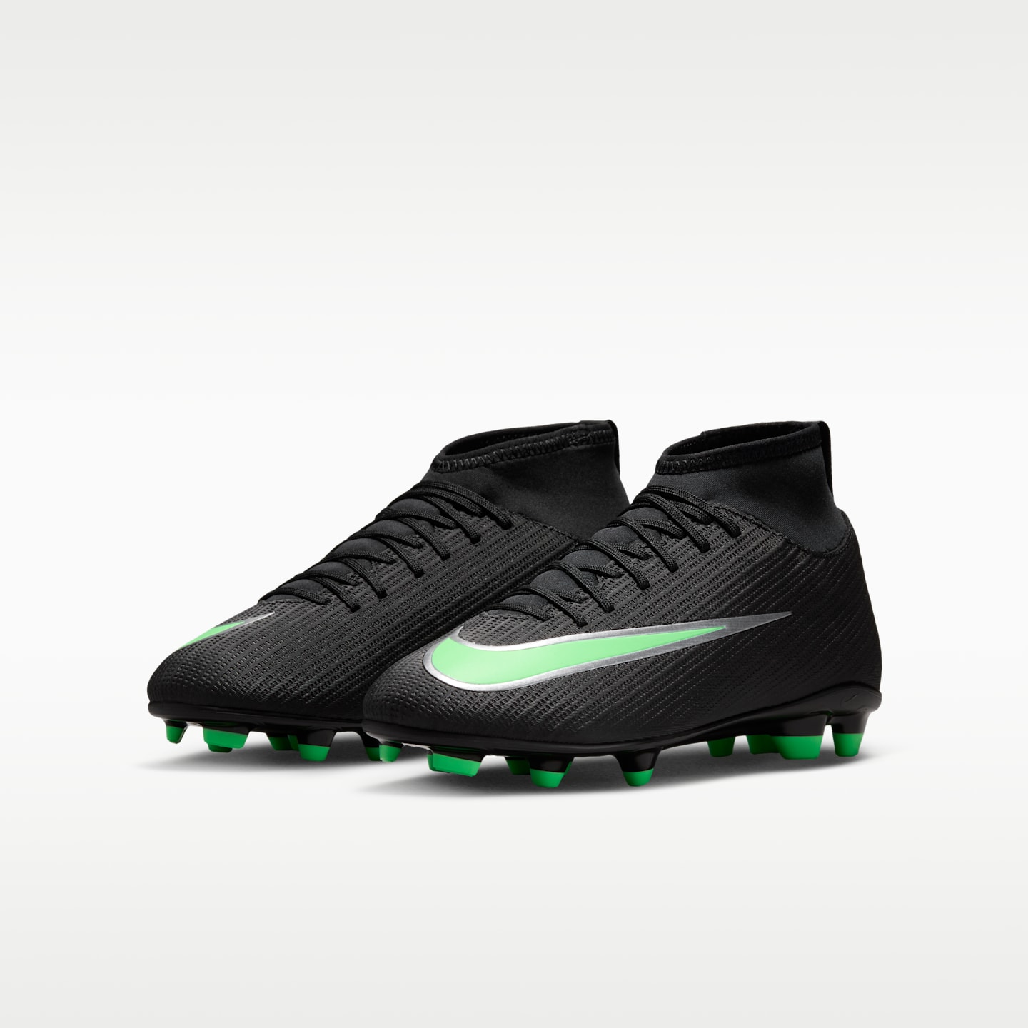 Детские кроссовки Nike Jr. Mercurial Superfly 11 Club Turf High-Top Soccer, цвет: Чёрный / Зелёный — фото 5
