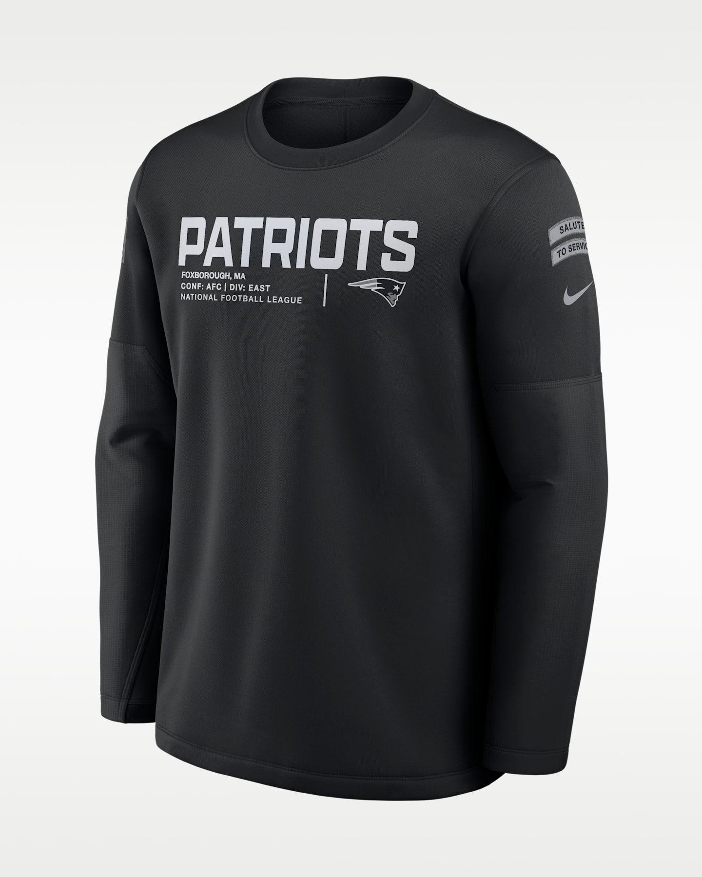 Мужской свитшот Nike NFL New England Patriots Salute to Service Sideline Coaches, цвет: Чёрный — фото 3