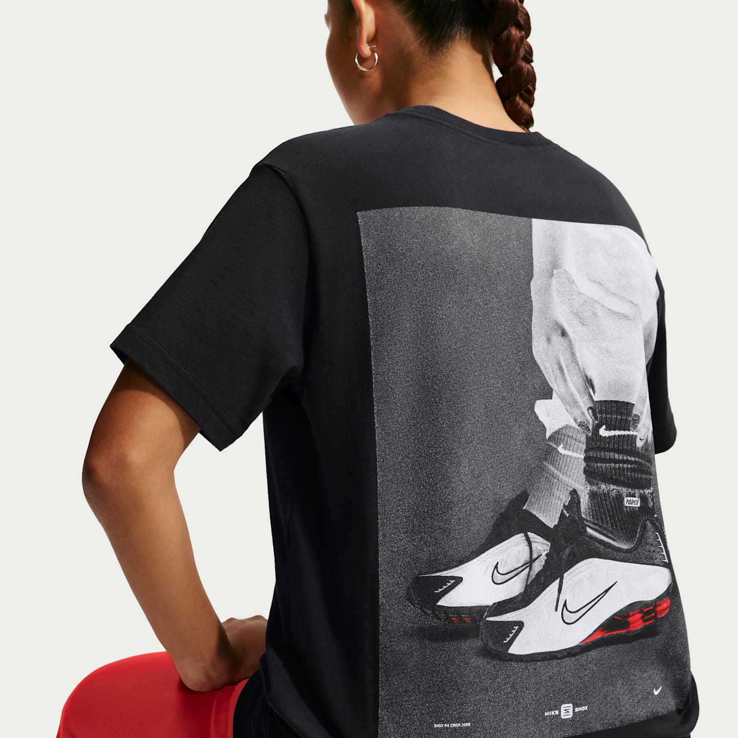 Женская футболка Nike Sportswear Classic Shox оверсайз, цвет: Чёрный — фото 2