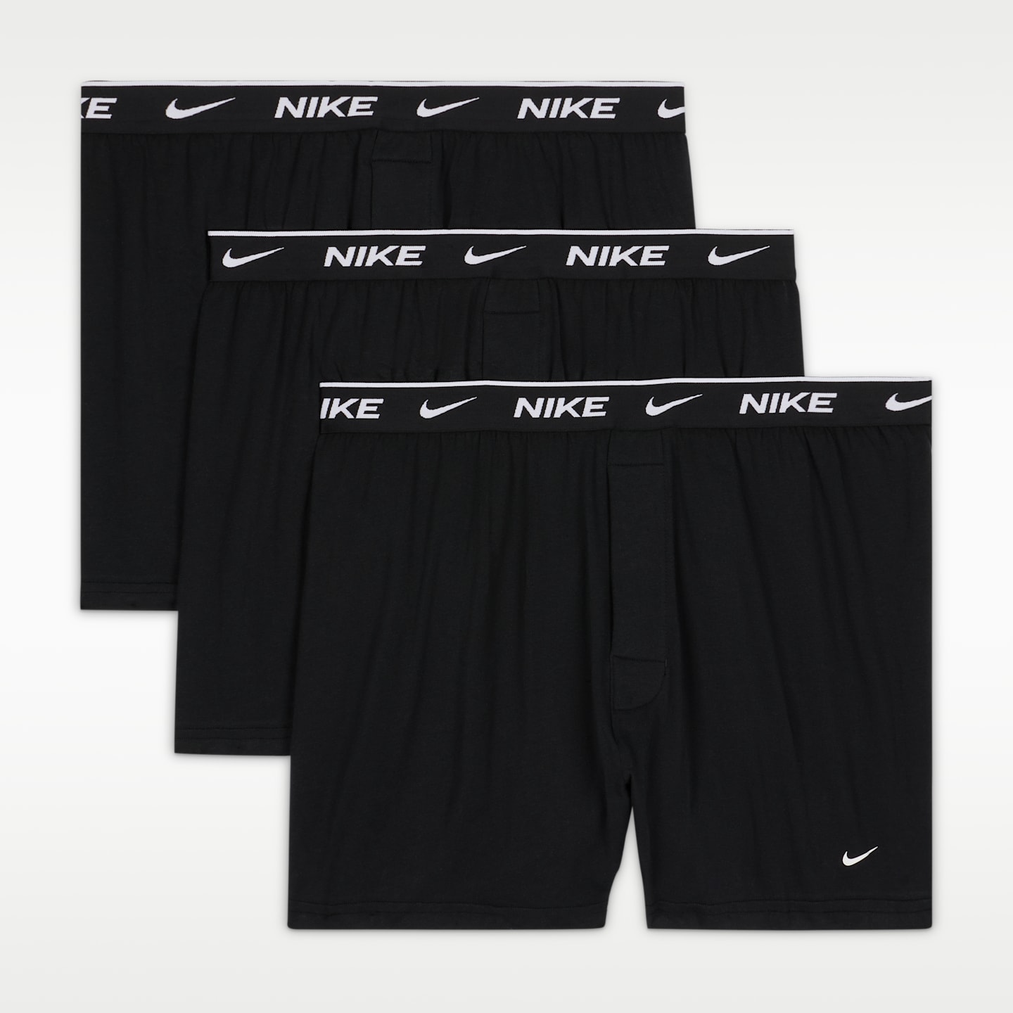 Трусы-боксеры Essential для мужчин, хлопок, стрейч, 3 шт. — Nike, цвет: Чёрный — фото 6