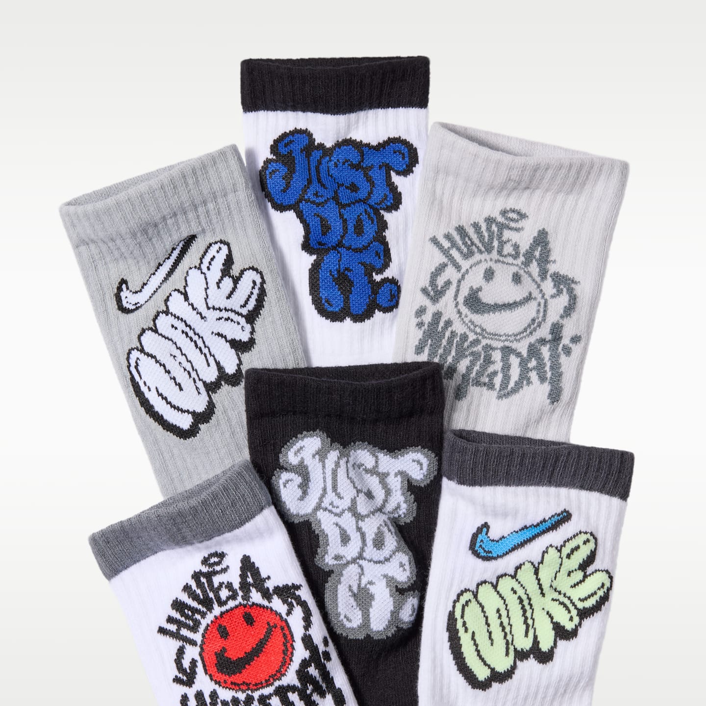 Детские носки Nike Everyday Cushioned, 6 пар, цвет: Разноцветный — фото 2