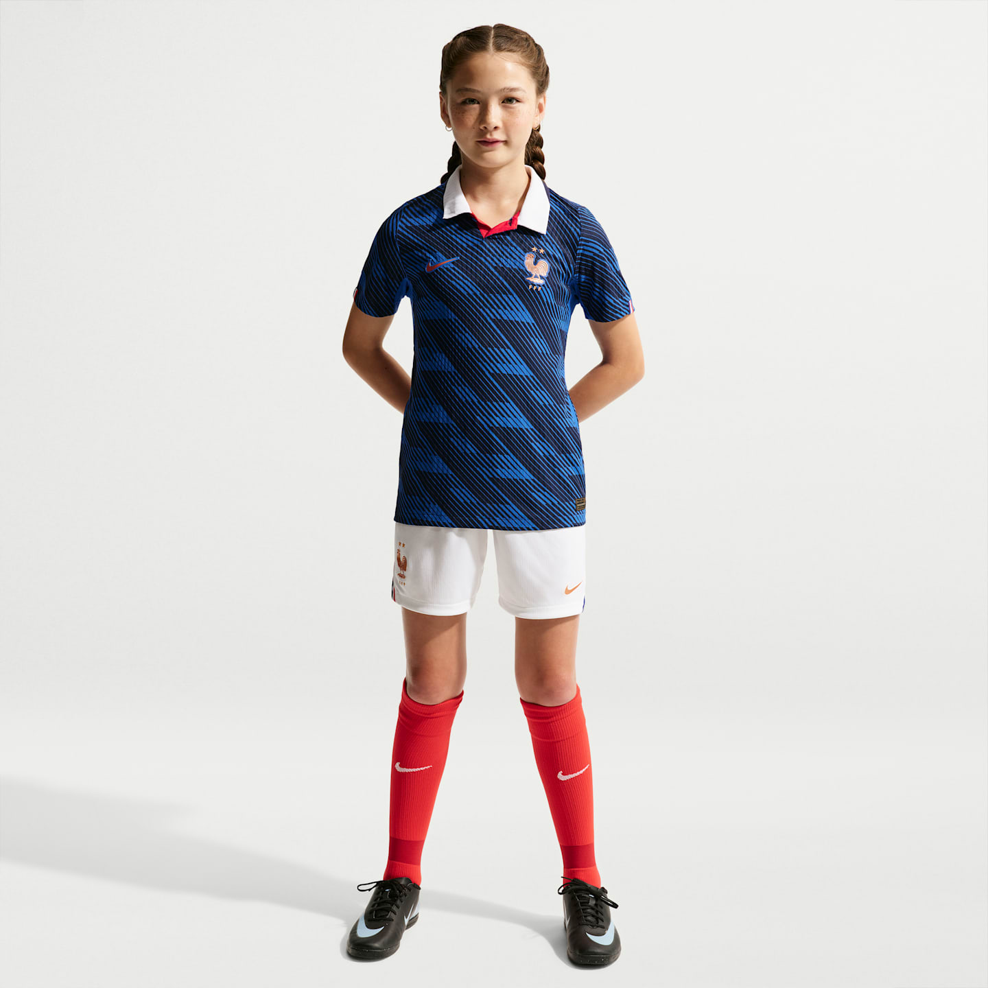 Детский топ Nike France National Team 2026 Match Home Aero-FIT Soccer Jersey, цвет: Королевский синий / Синий — фото 6