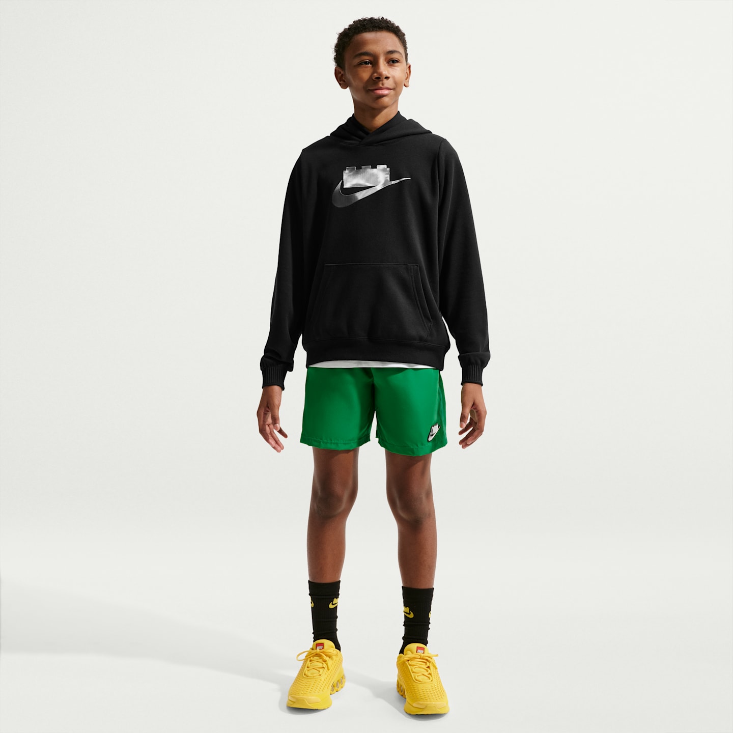 Детское худи Nike x LEGO Collection, цвет: Чёрный / Дымчатый серый — фото 7