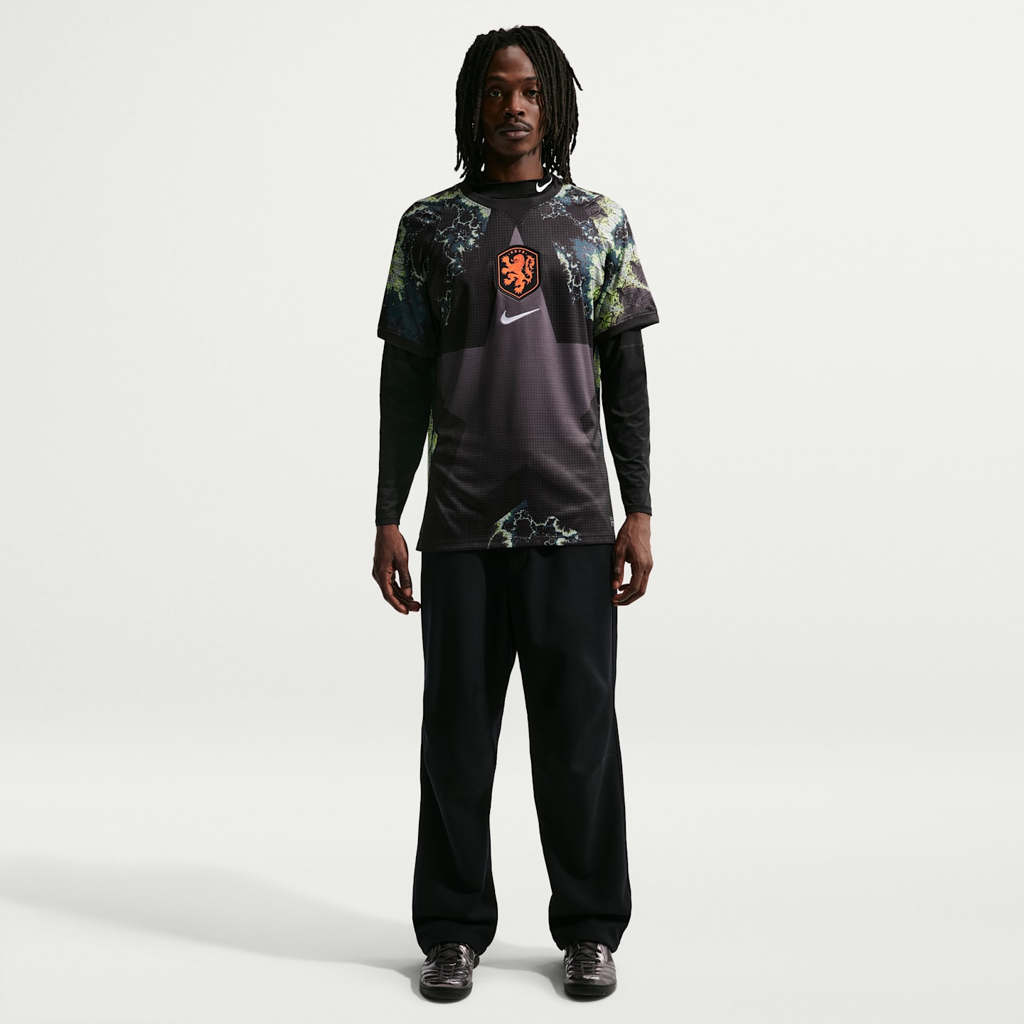 Мужской топ Nike Netherlands National Team 2026 Stadium Home Dri-FIT Soccer Jersey, цвет: Чёрный / Средний пепельный — фото 4