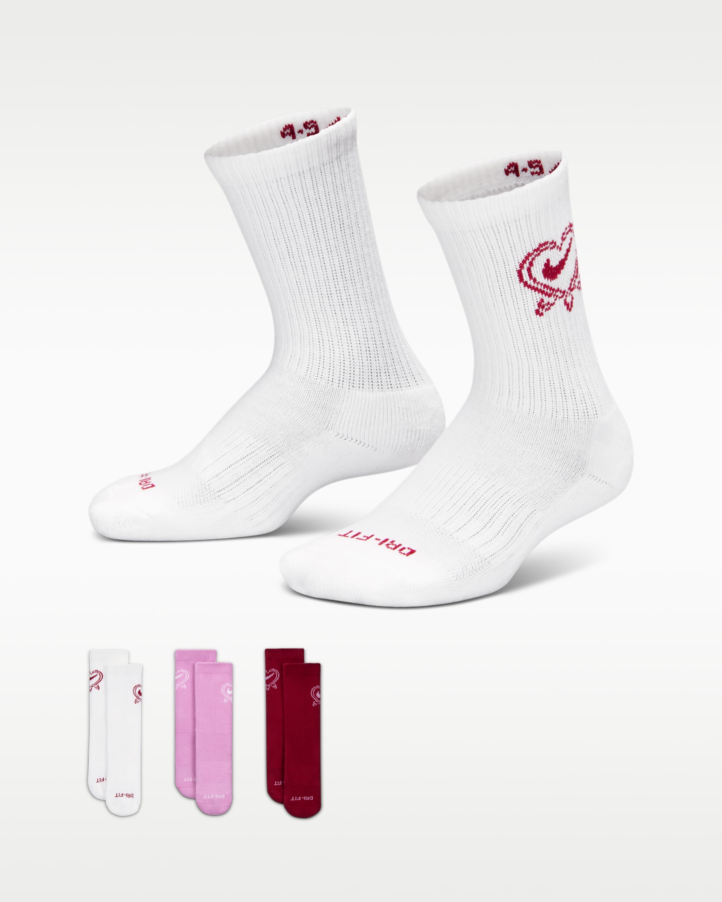 Детские носки Nike Dri-FIT V-day, 3 пары, цвет: Молочный — фото 5