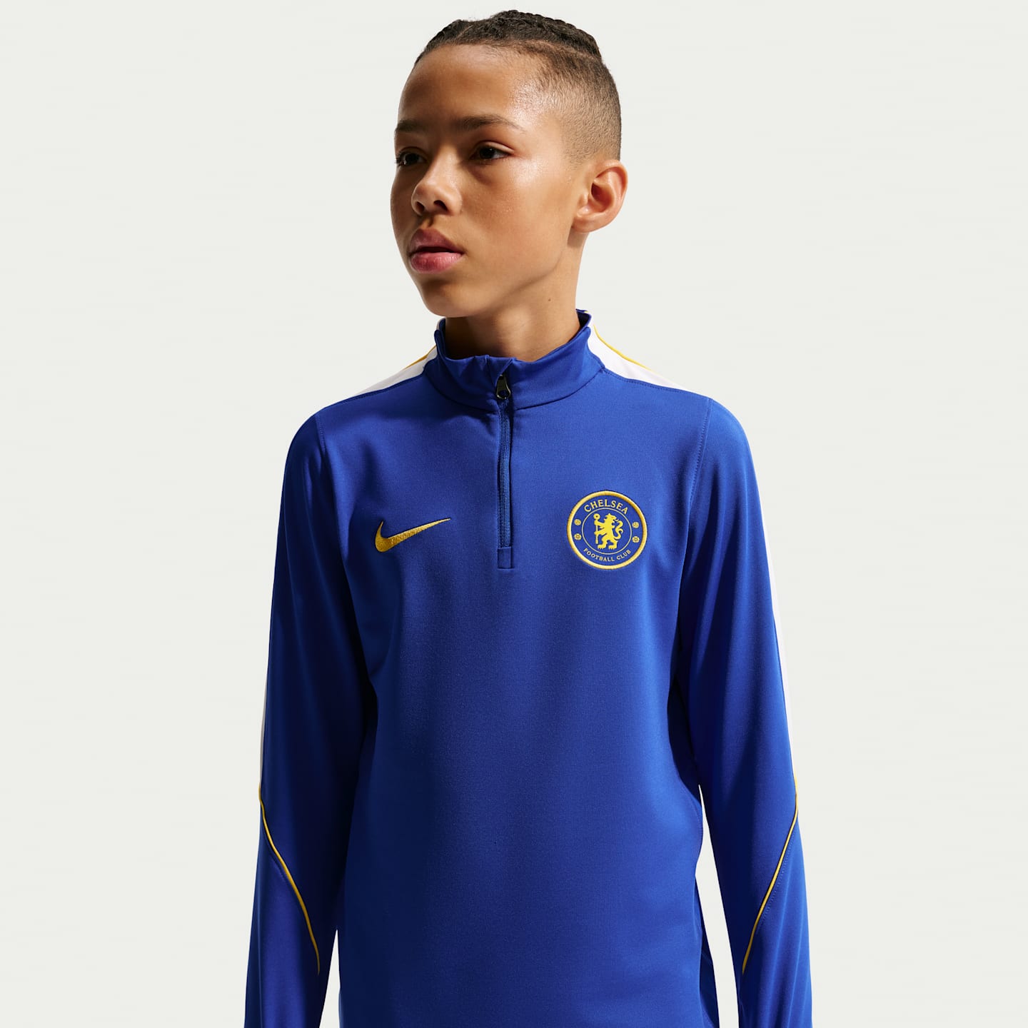 Детский трикотажный тренировочный топ Nike Chelsea FC Strike Dri-FIT, цвет: Яркий синий / Белый — фото 3