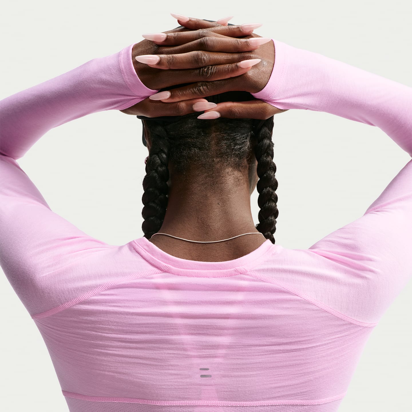 Женский укороченный беговой лонгслив Nike Tempo Dri-FIT, цвет: Розовый — фото 2