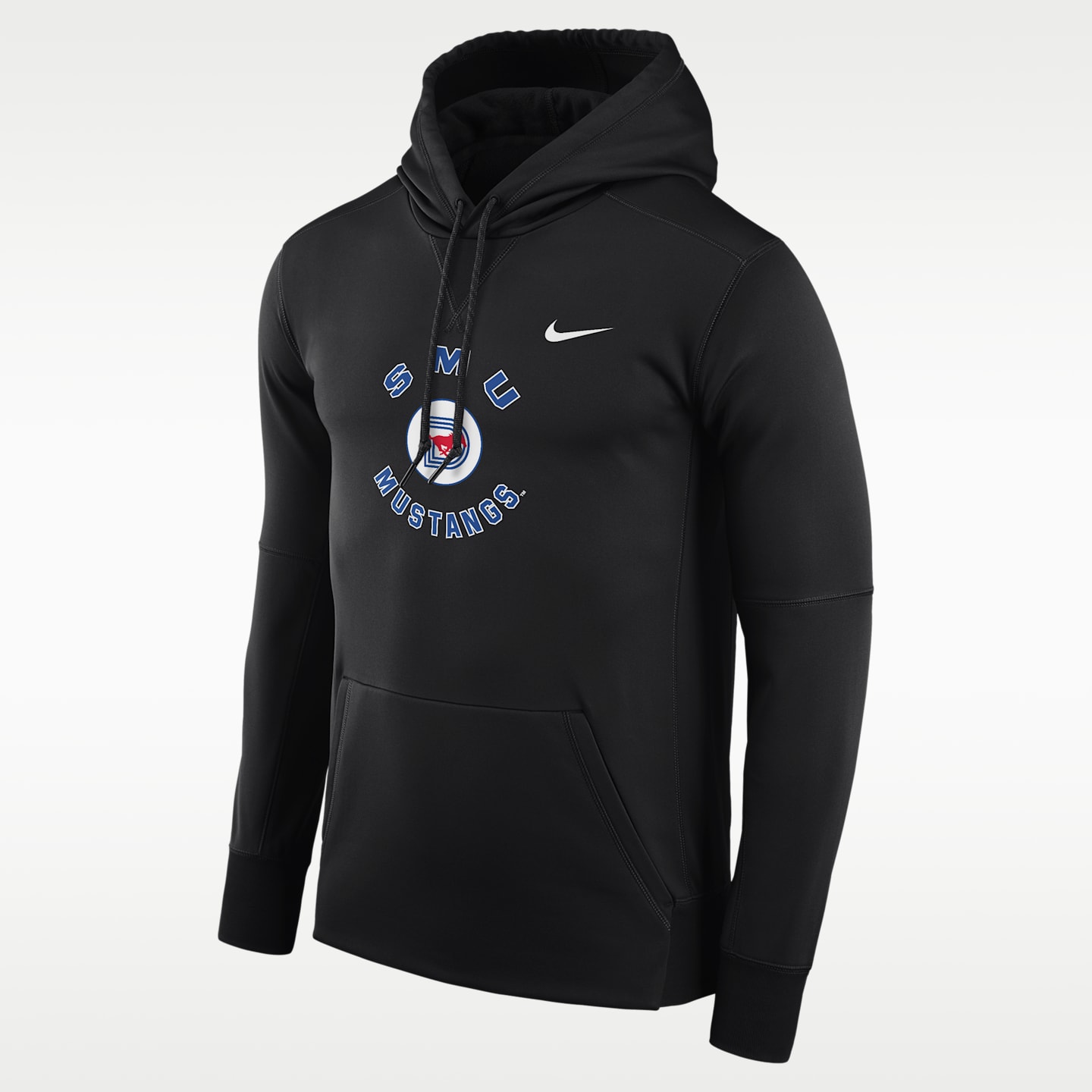 Мужские худи SMU Mustangs Nike Football Therma-FIT College, цвет: Чёрный