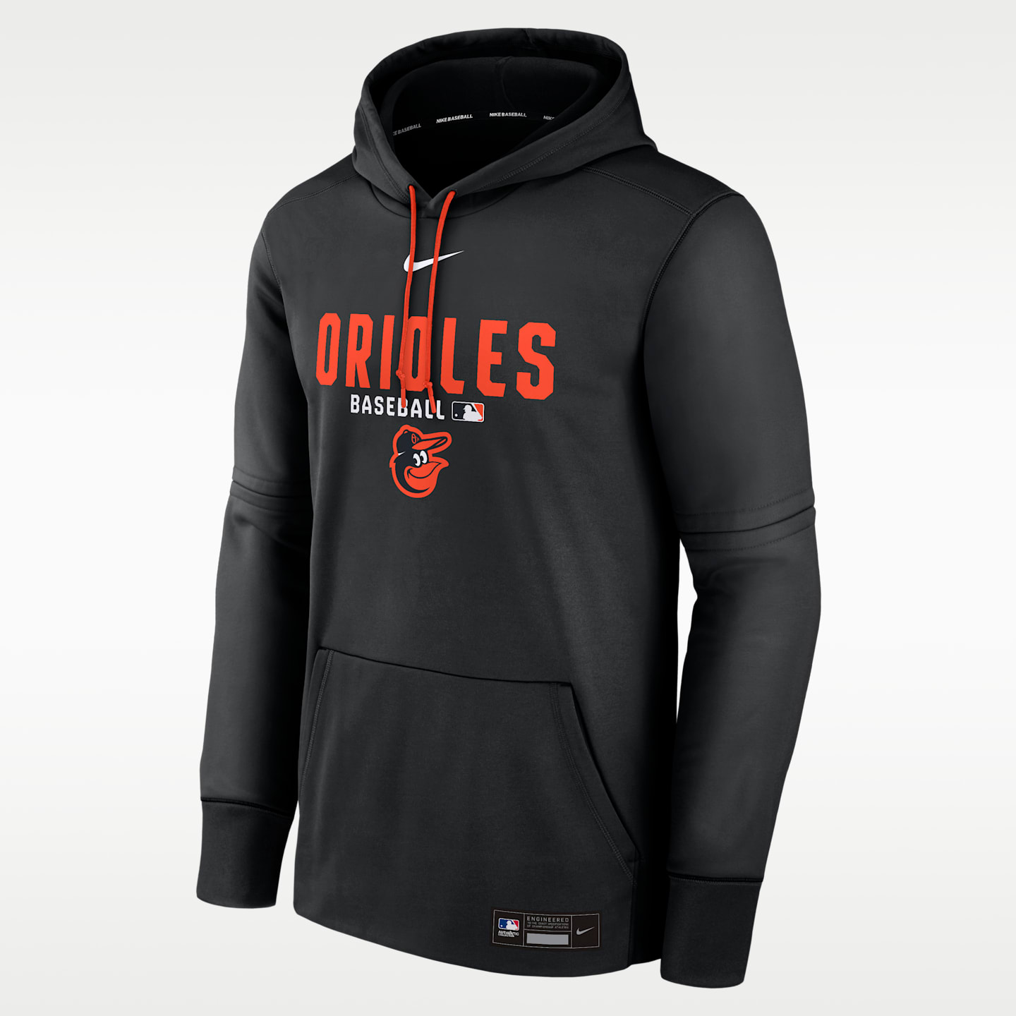 Мужское худи Nike Baltimore Orioles Authentic Collection Therma MLB, цвет: Чёрный — фото 1