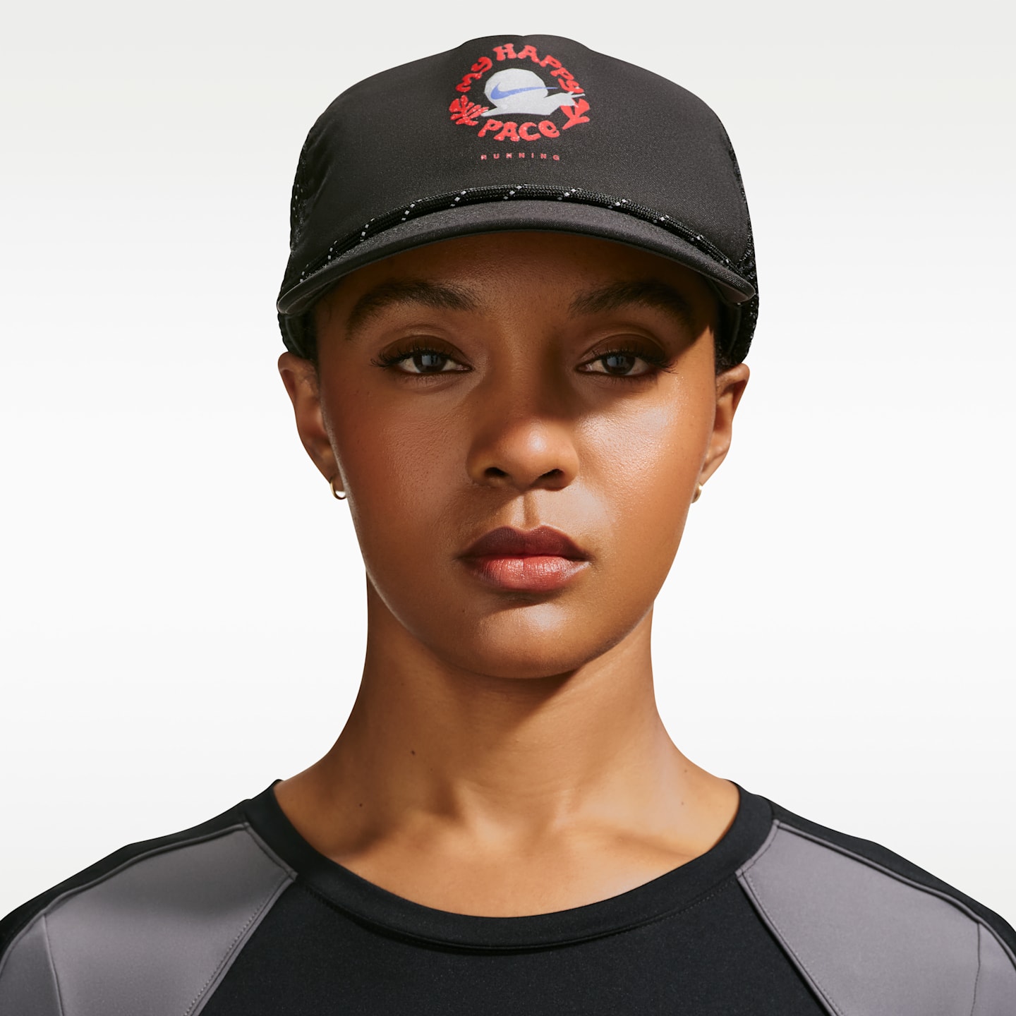 Кепка Nike Pro Dri-FIT Unstructured Happy Pace, цвет: Чёрный / Антрацитовый — фото 1