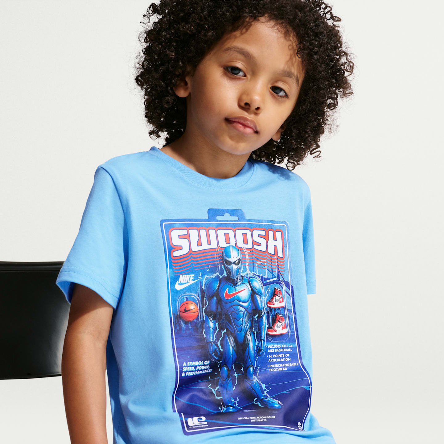 Детская футболка Nike Swoosh Action Figure, цвет: Синий — фото 3