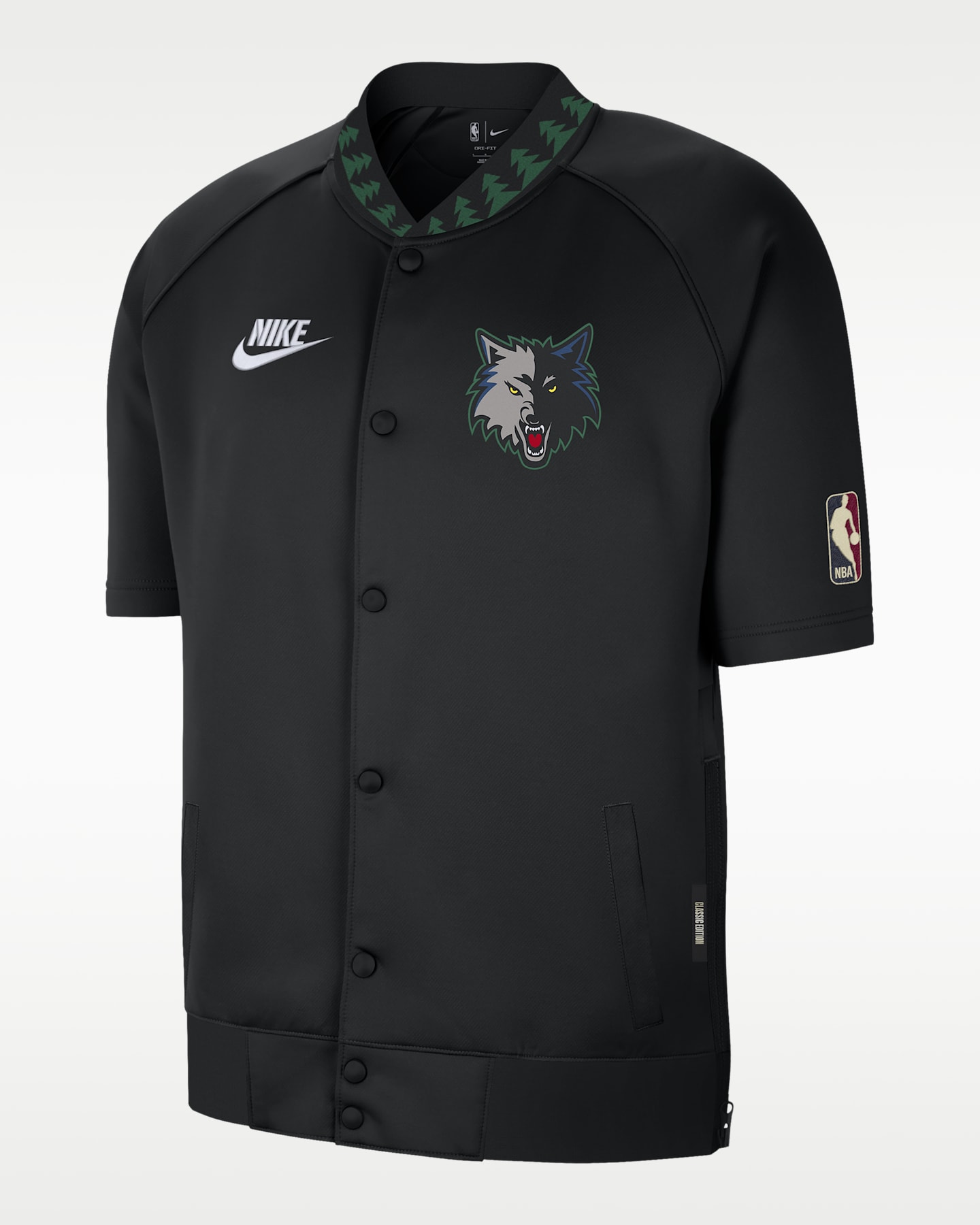 Мужская куртка Nike Dri-FIT NBA Minnesota Timberwolves Hardwood Classics, цвет: Чёрный — фото 3