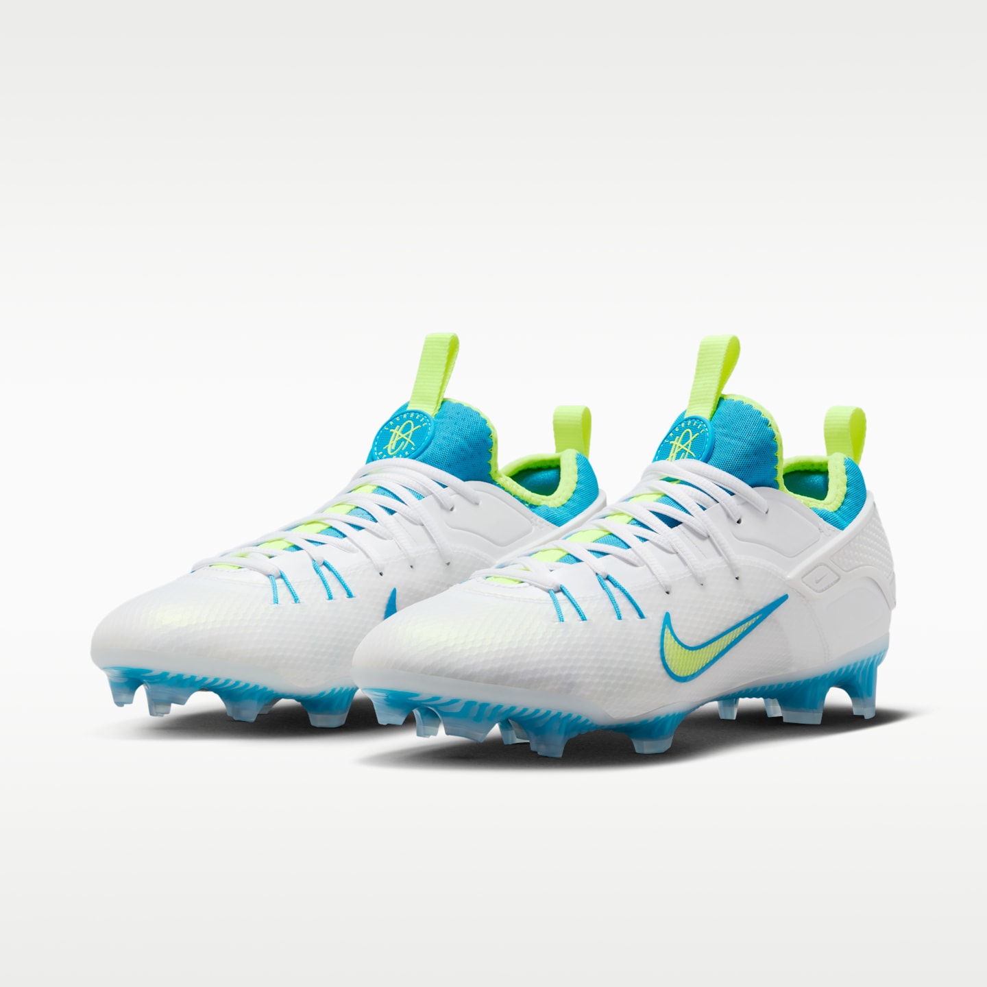 Женские бутсы Nike Huarache 9 Elite Low LAX SE Lacrosse, цвет: Белый / Яркий синий — фото 5