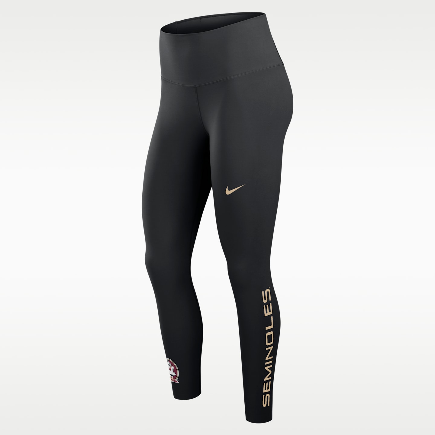 Женские леггинсы 7/8 с высокой посадкой Nike Florida State Zenvy Dri-FIT, цвет: Чёрный — фото 1