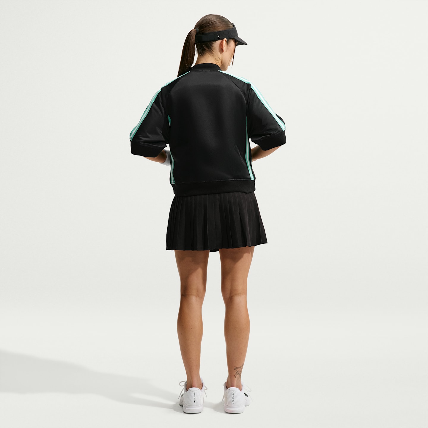 Женская теннисная куртка NikeCourt Slam, цвет: Чёрный / Мятный — фото 5