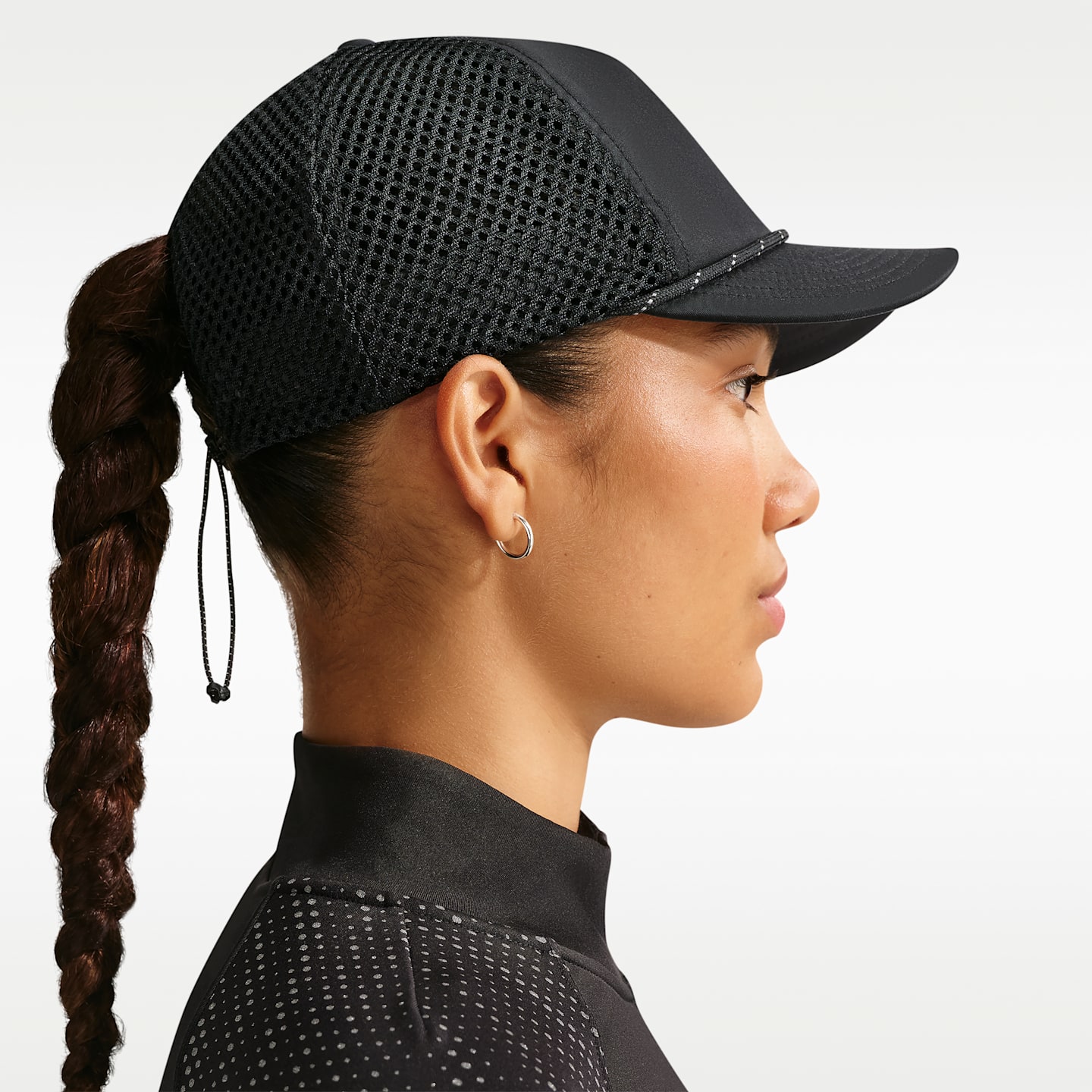 Кепка Nike Pro Dri-FIT Unstructured Swoosh Run, цвет: Чёрный / Антрацитовый — фото 4